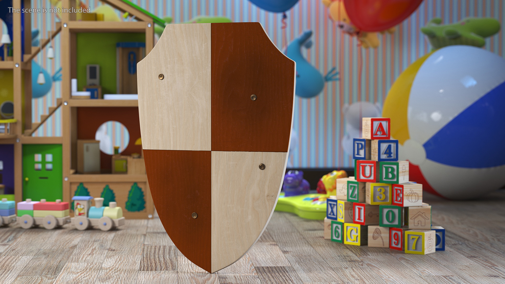 Toy Wooden Shield 3D