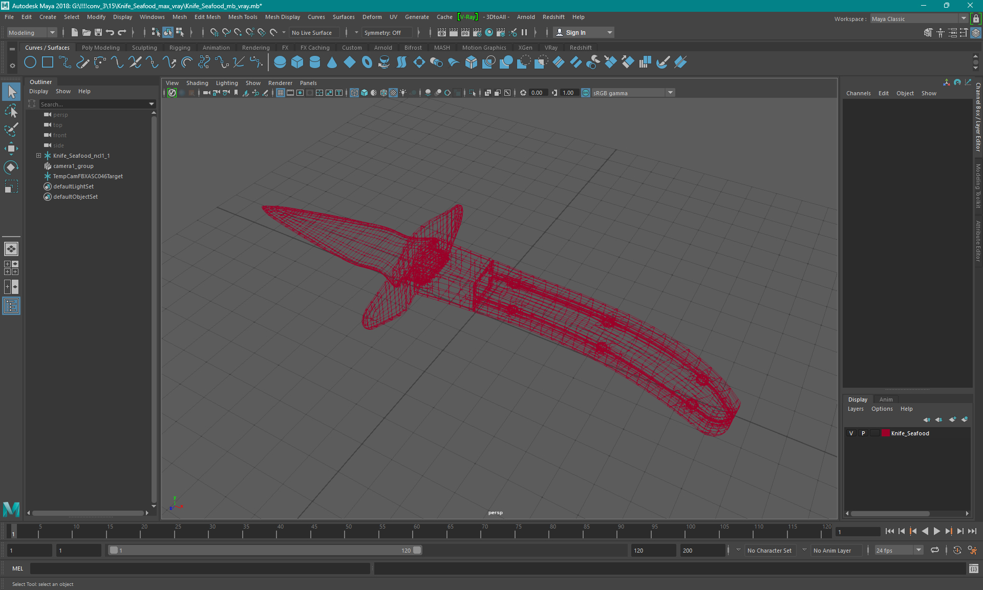 3D Knife Seafood model