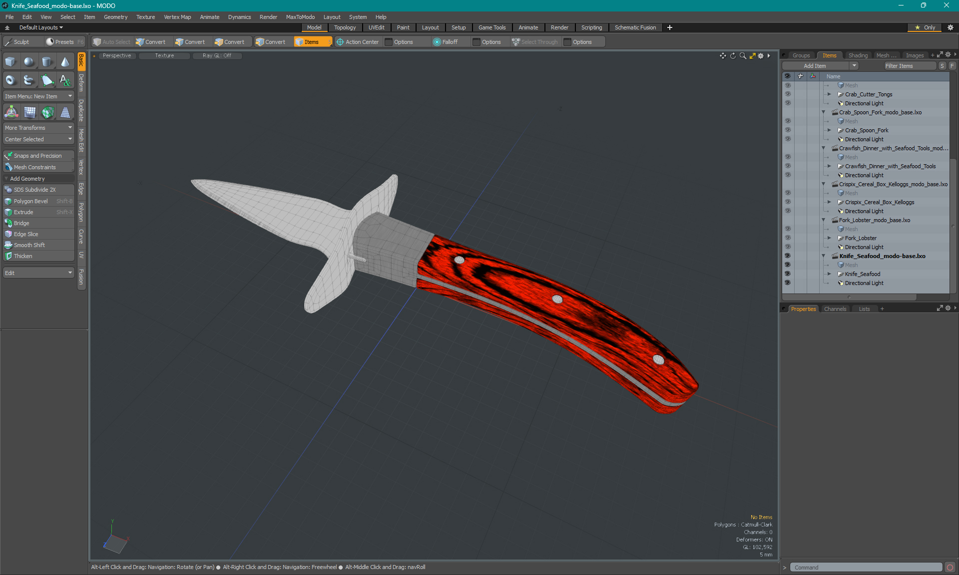 3D Knife Seafood model