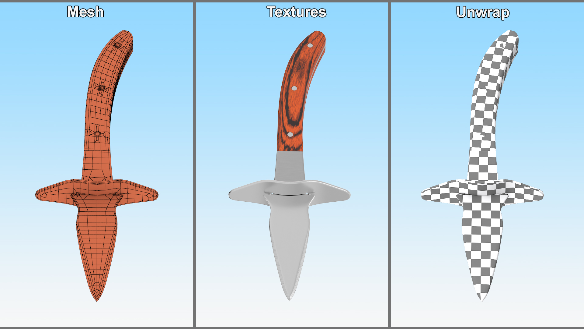 3D Knife Seafood model