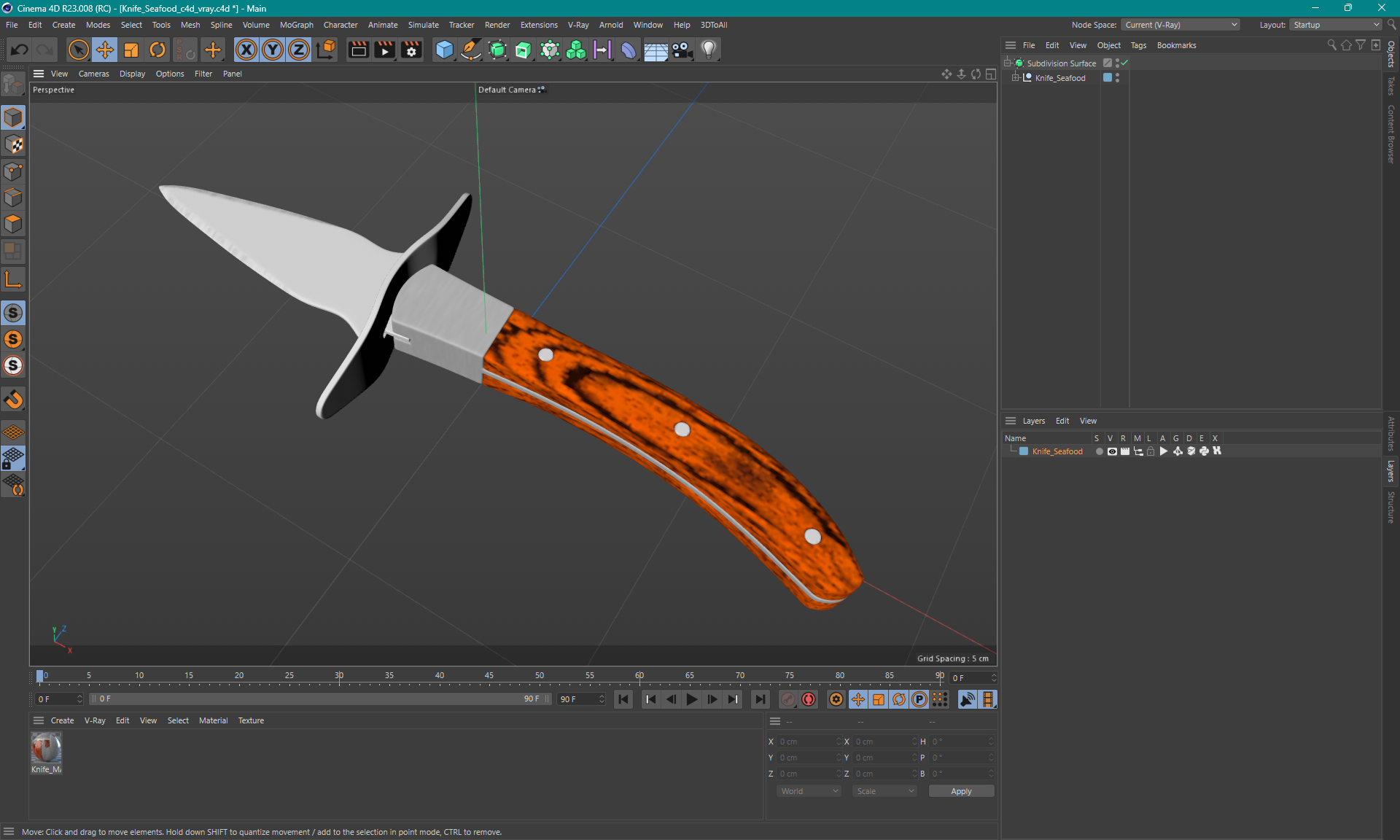 3D Knife Seafood model