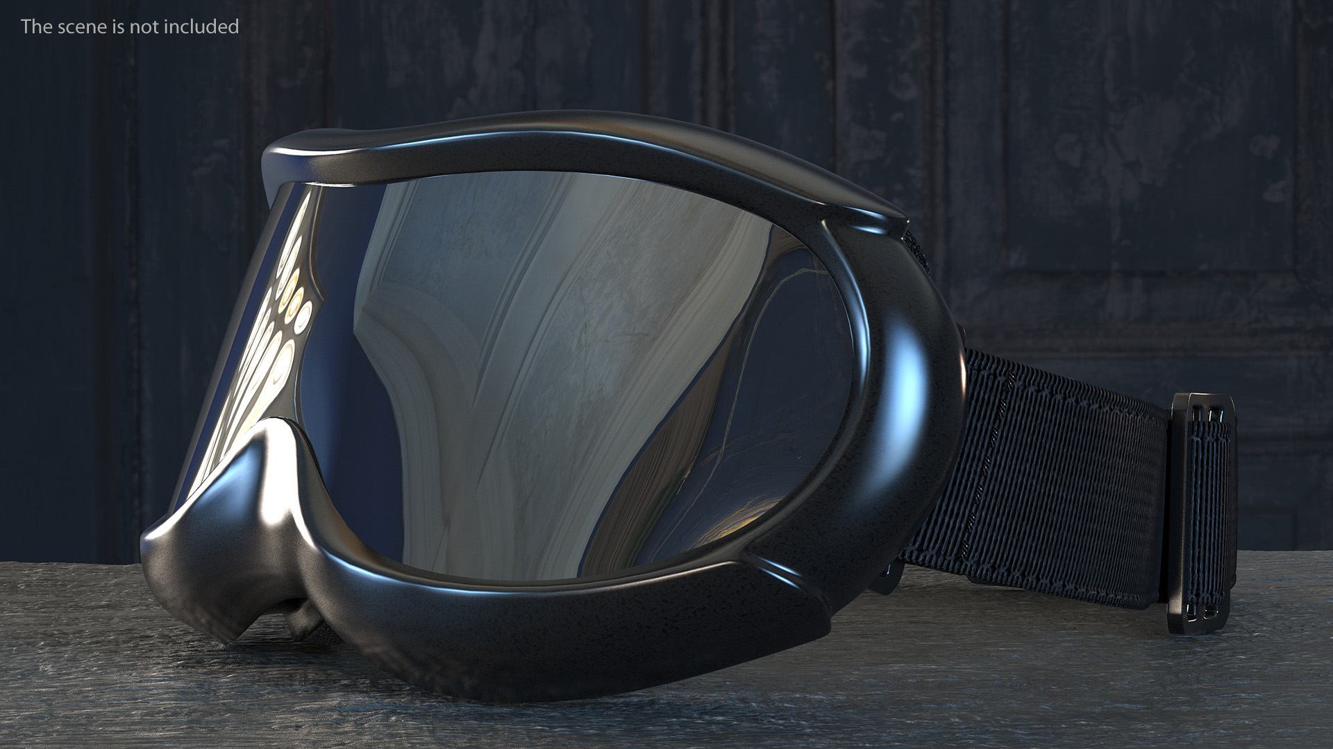 Black Ski Goggles 3D