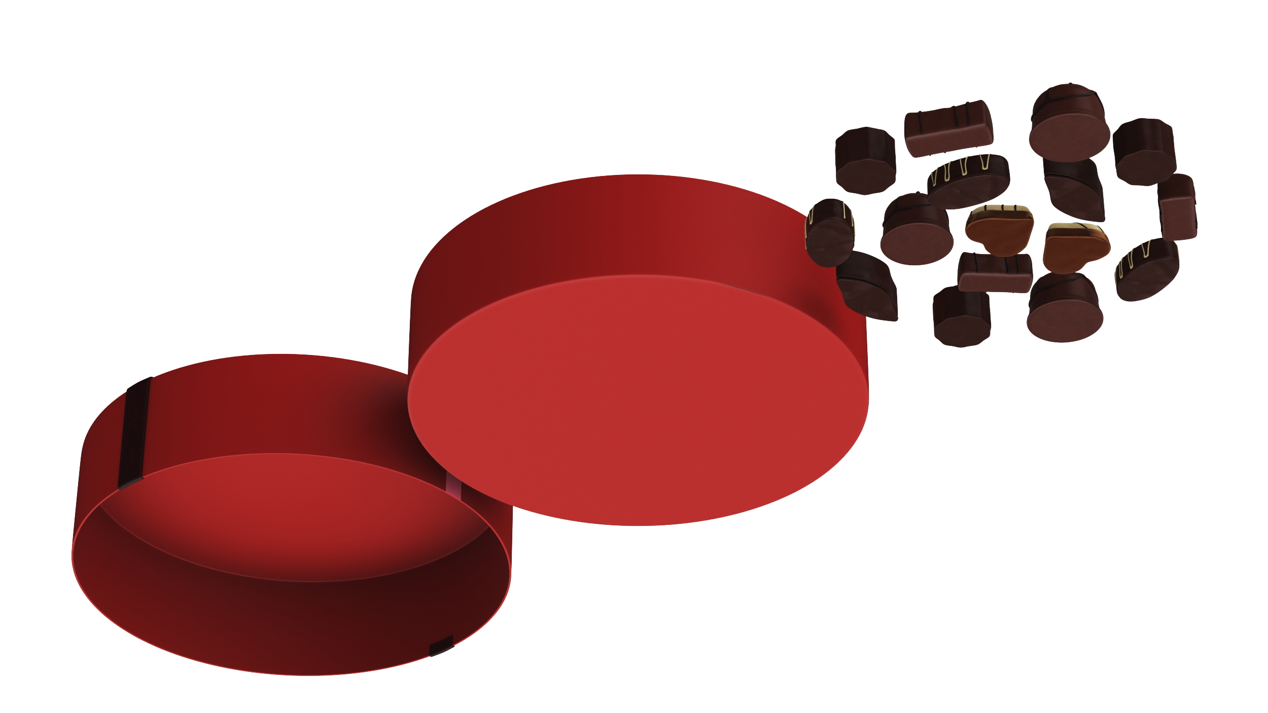 Box with Luxury Chocolate Red 3D model