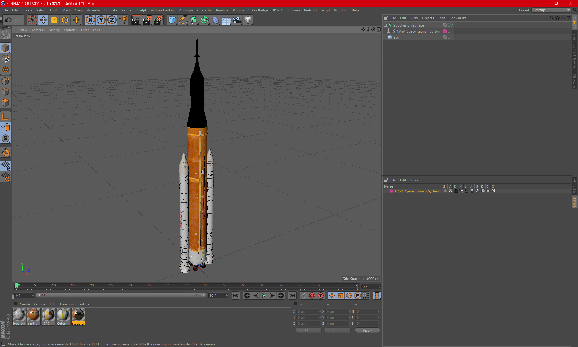 NASA Space Launch System 3D model