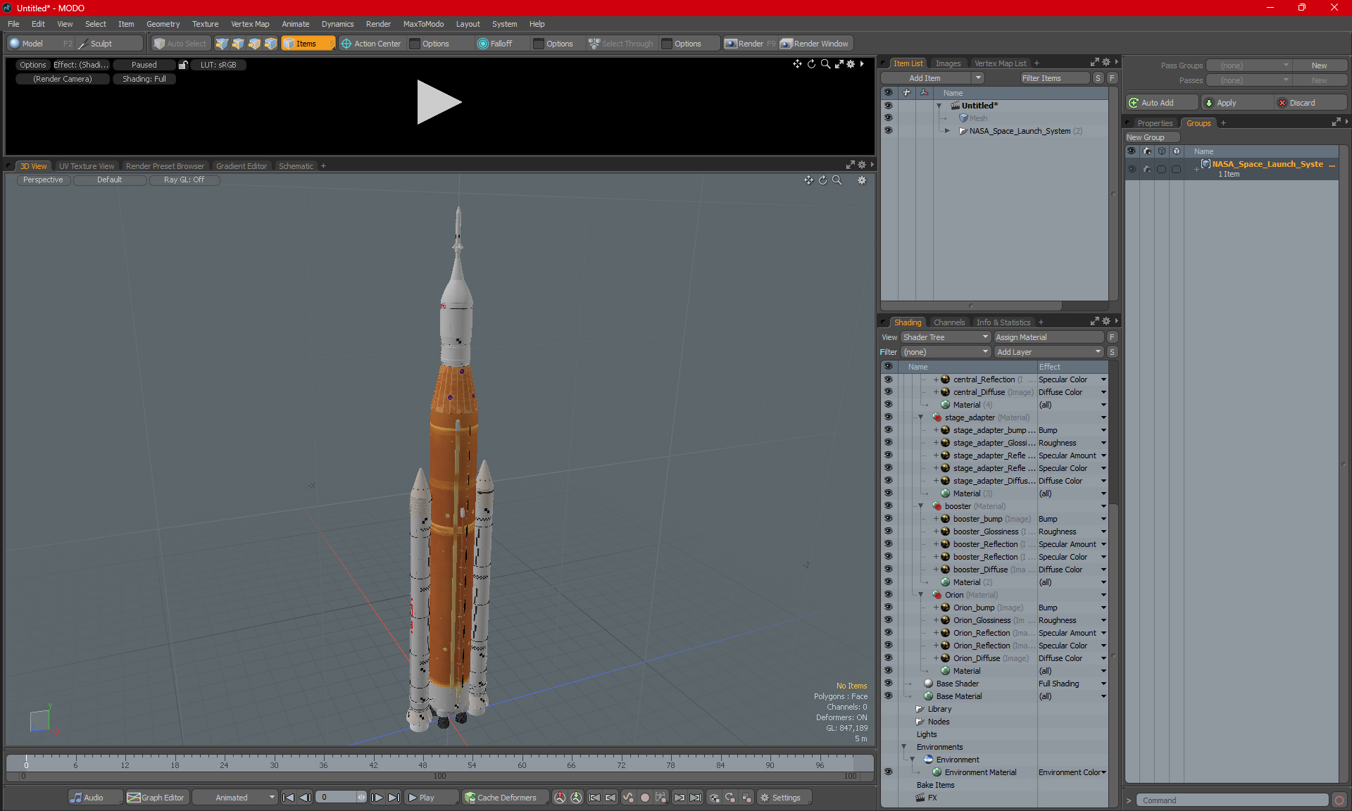 NASA Space Launch System 3D model