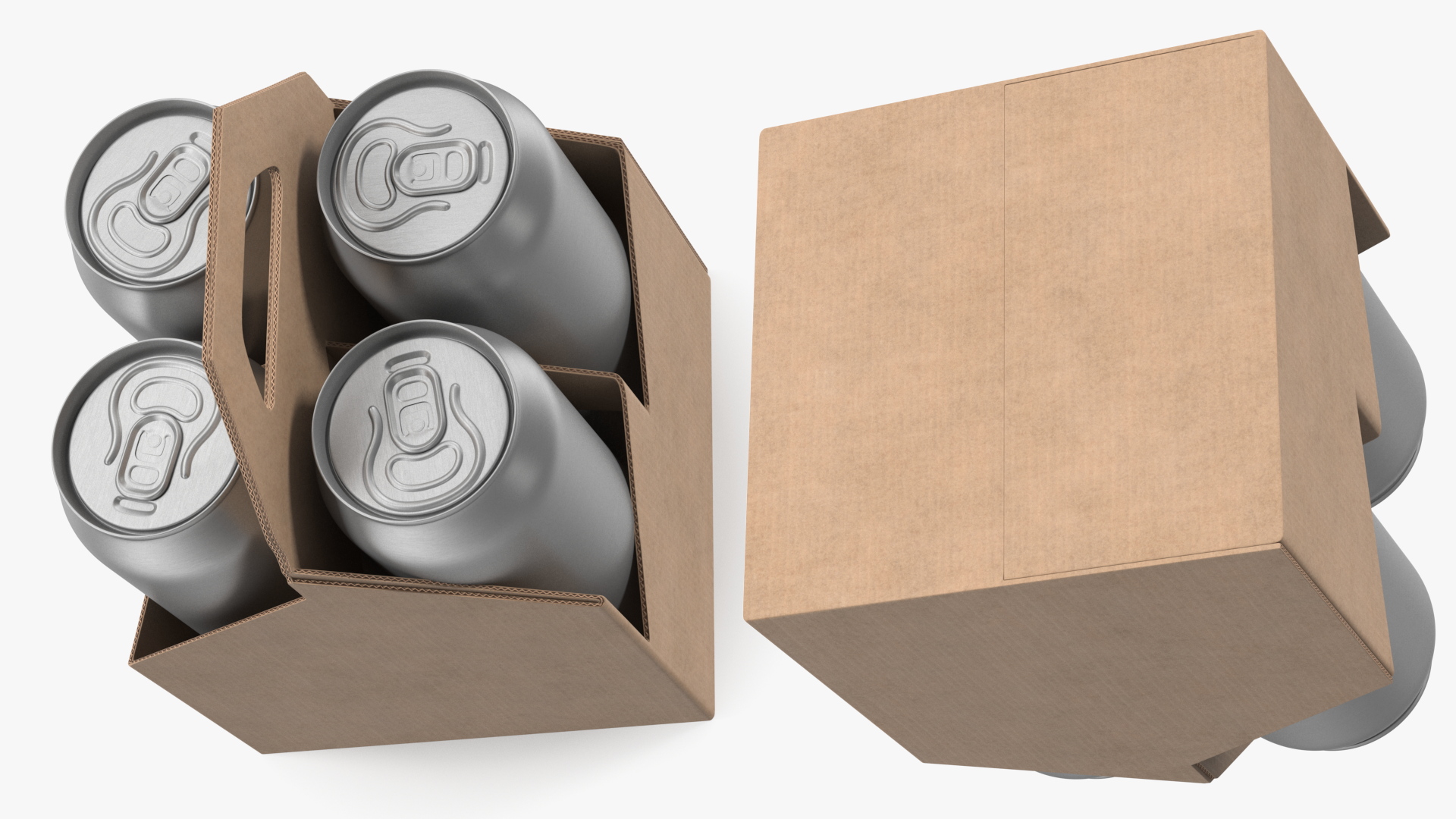 3D Four Pack Holder Carrier with Aluminum Cans model