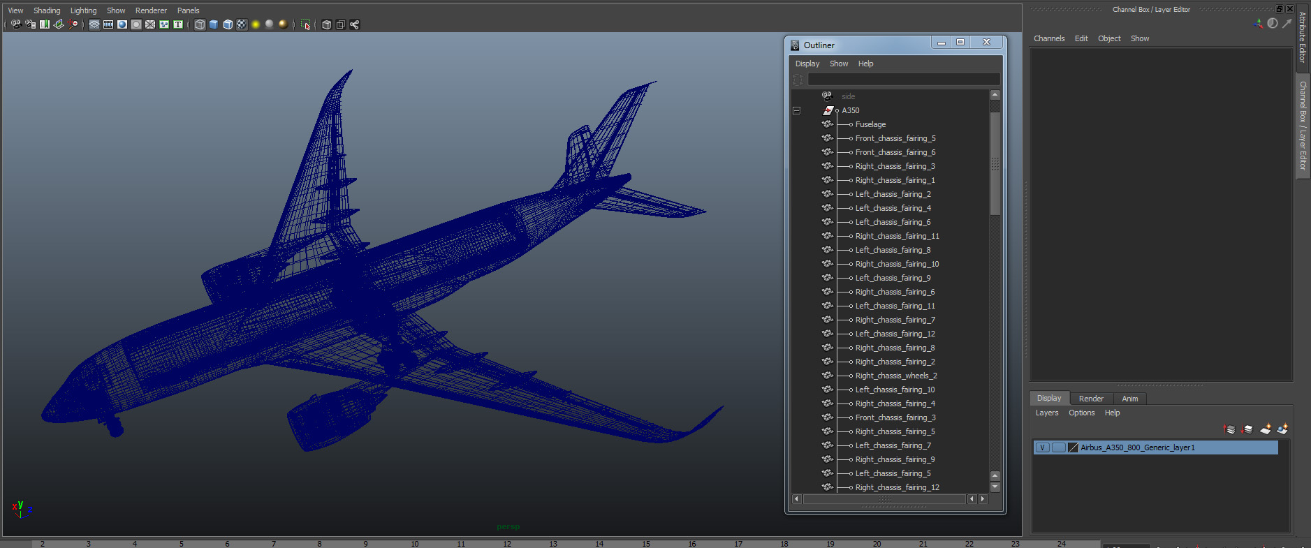 3D Airbus A350 800 Generic model