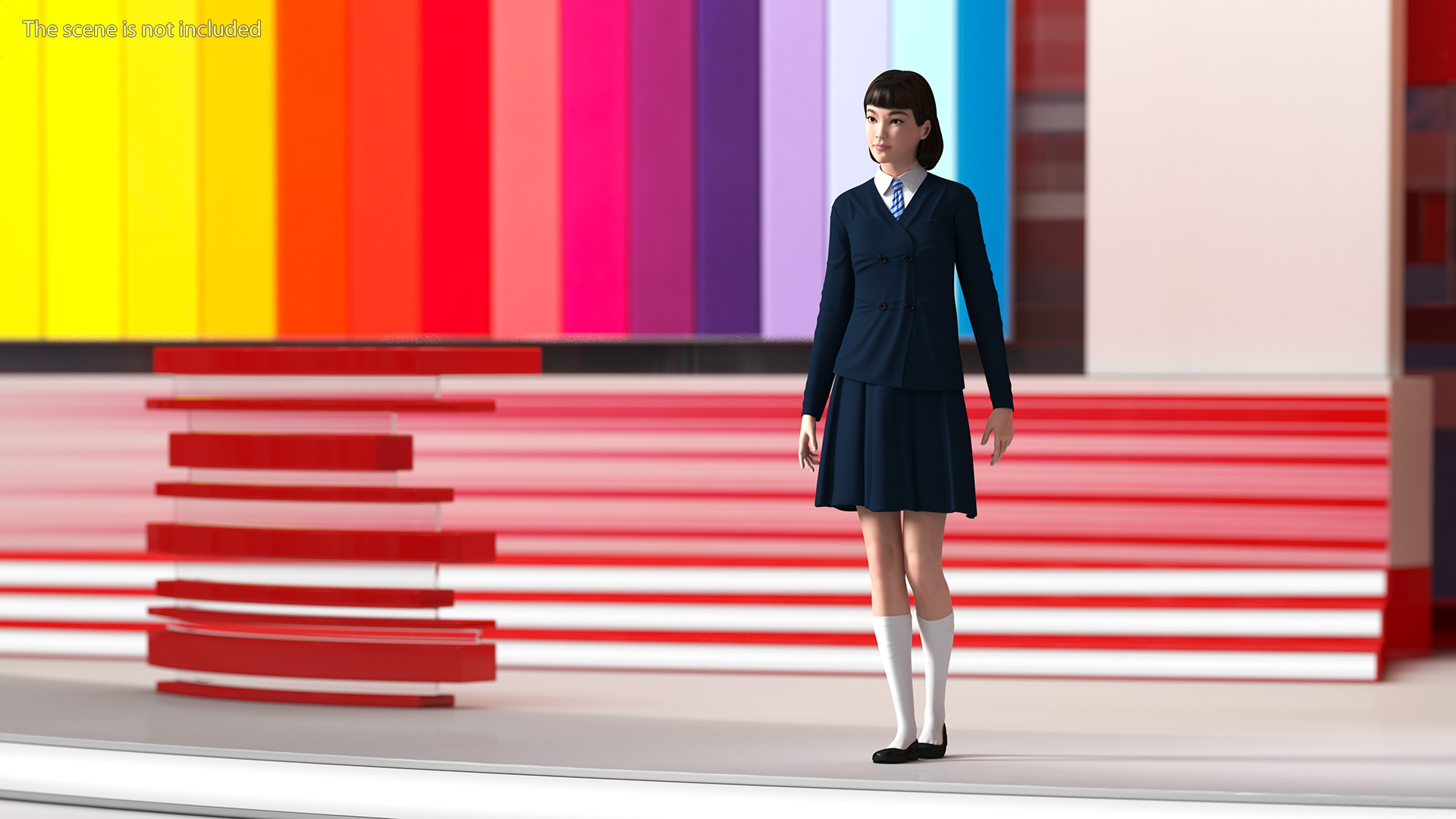 3D Chinese Schoolgirl model