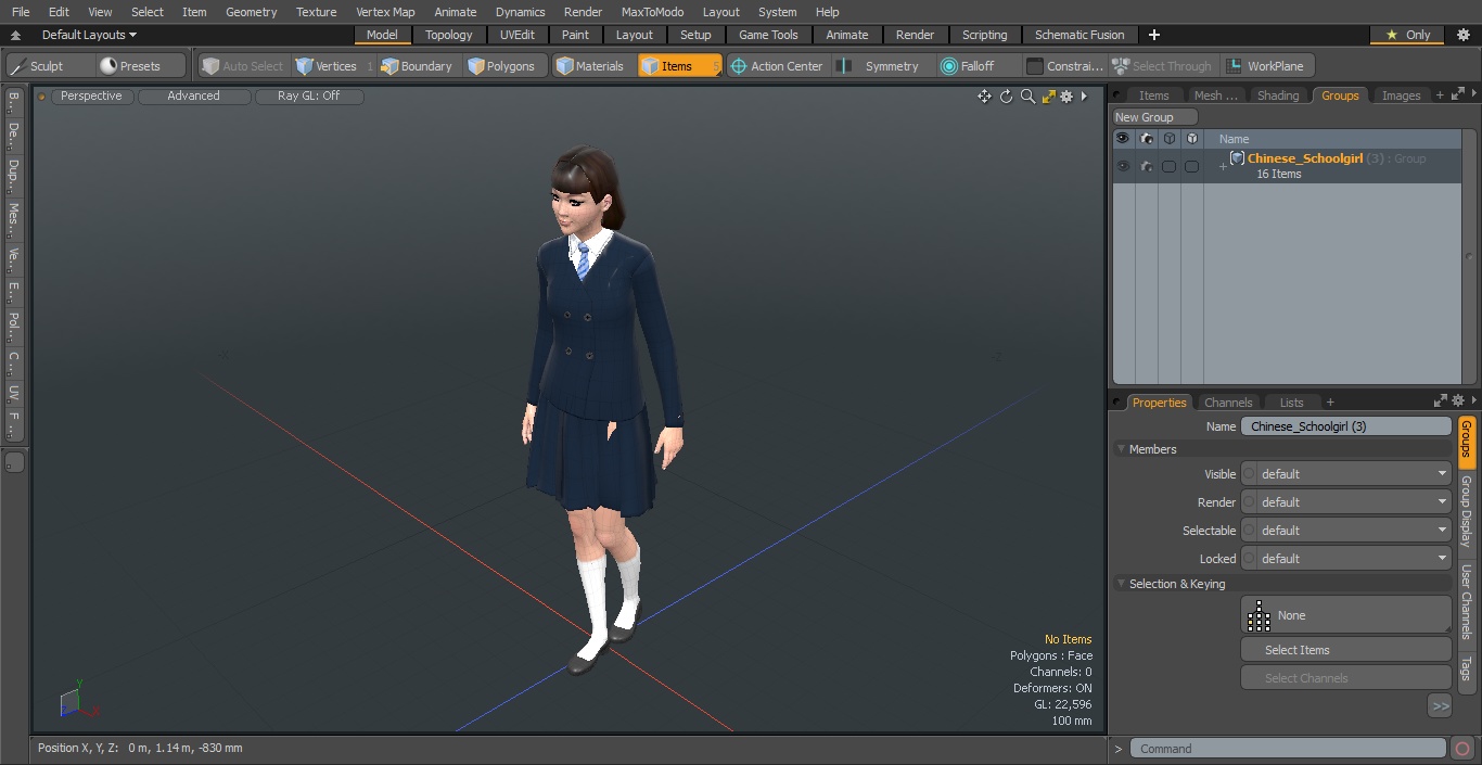 3D Chinese Schoolgirl model