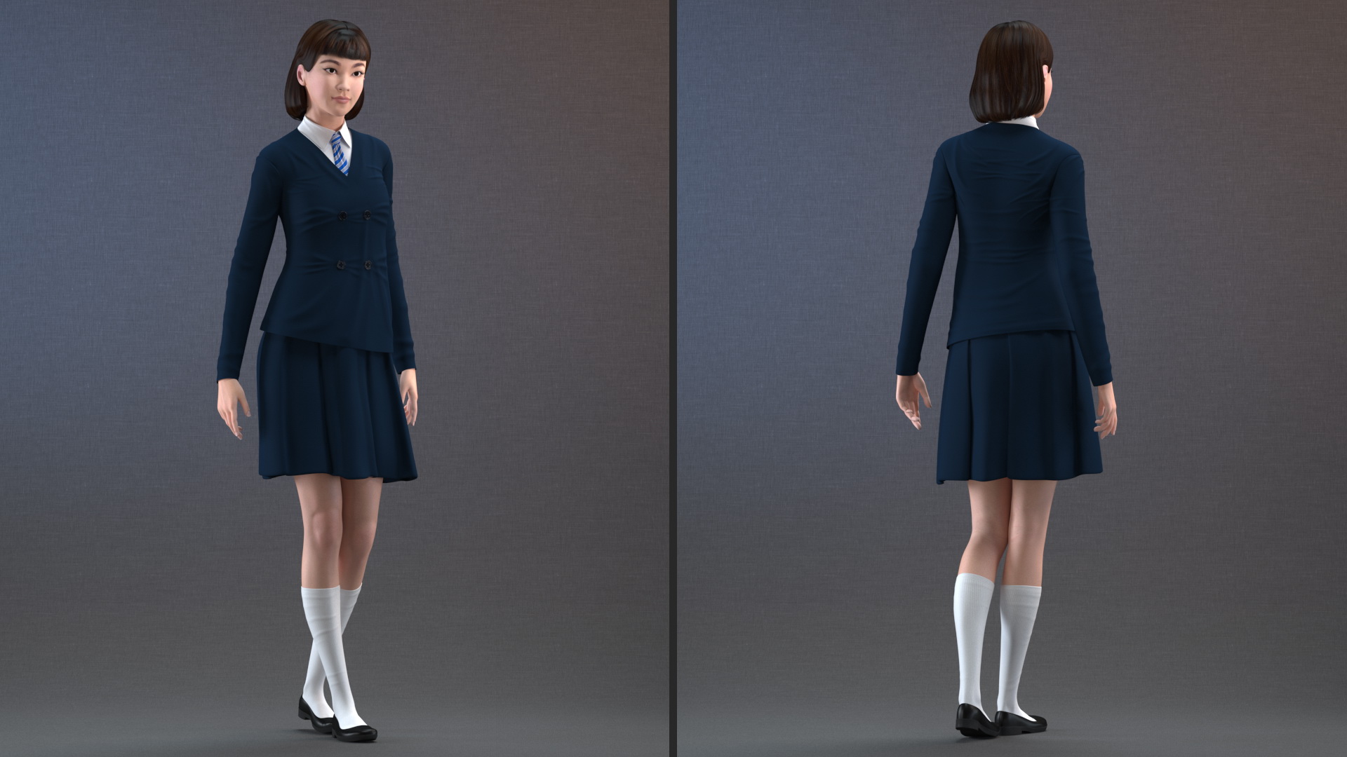 3D Chinese Schoolgirl model