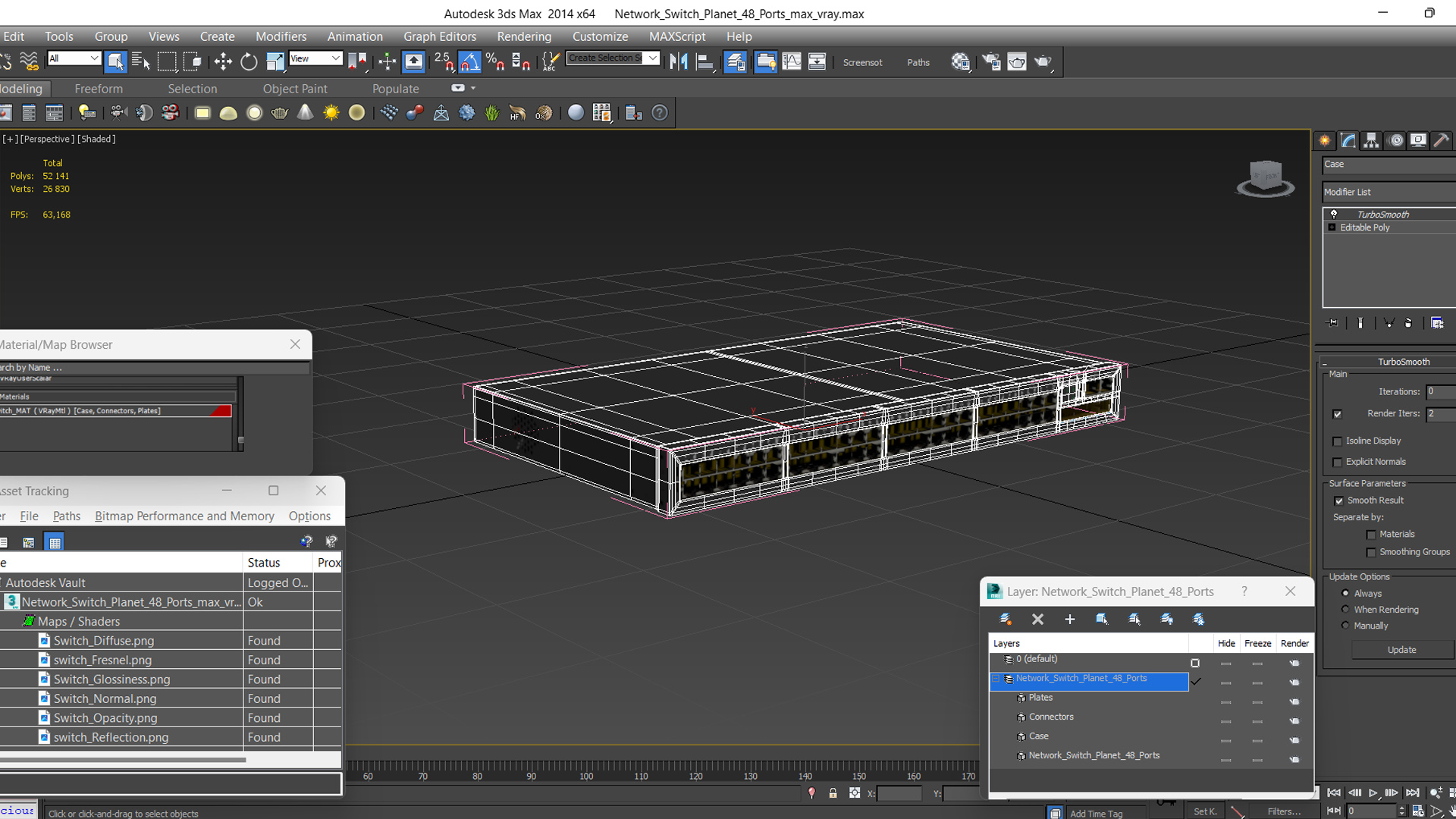 3D model Network Switch Planet 48 Ports