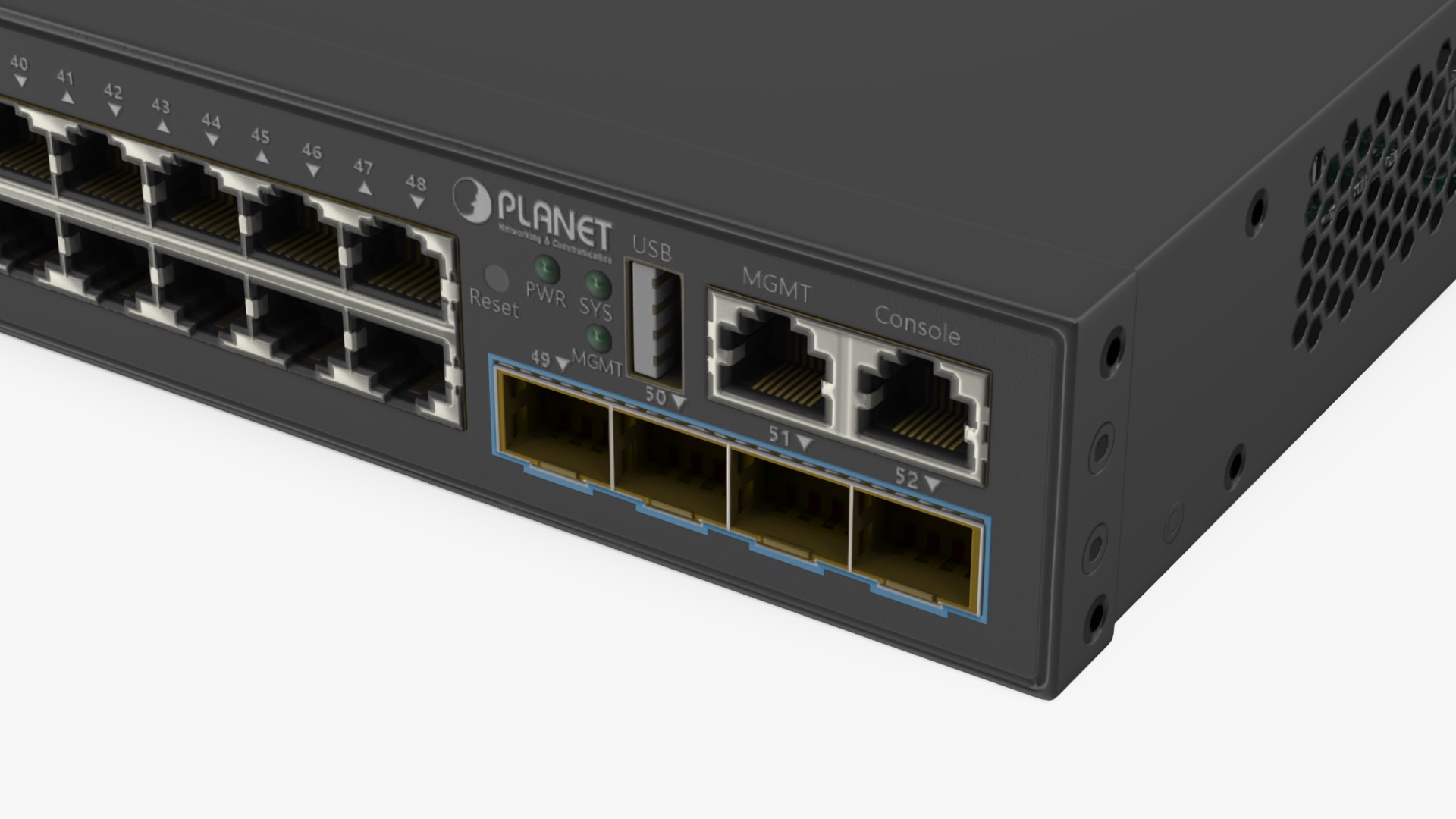 3D model Network Switch Planet 48 Ports