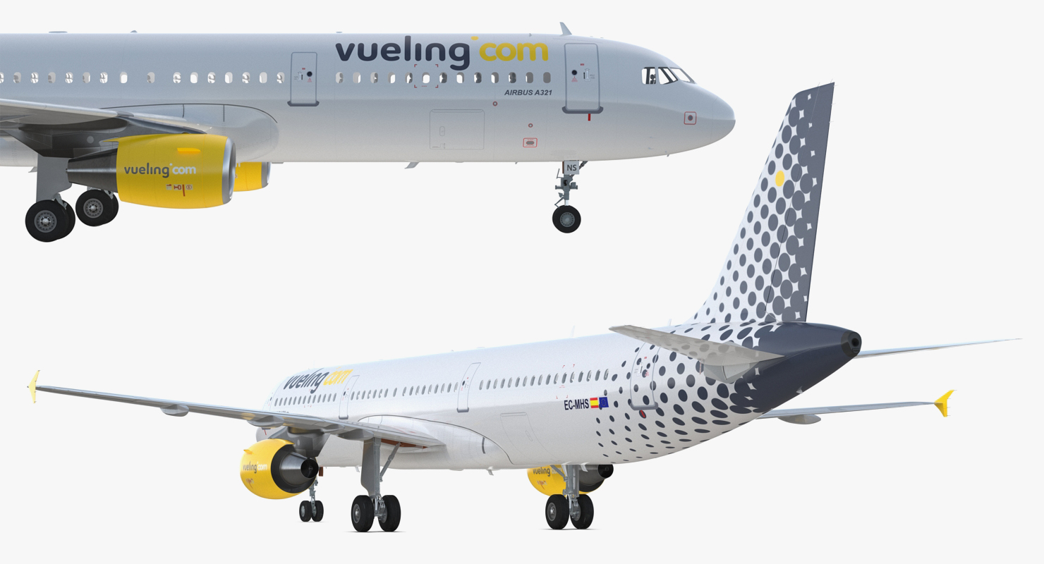 3D model Airbus A321 Vueling Airlines Rigged