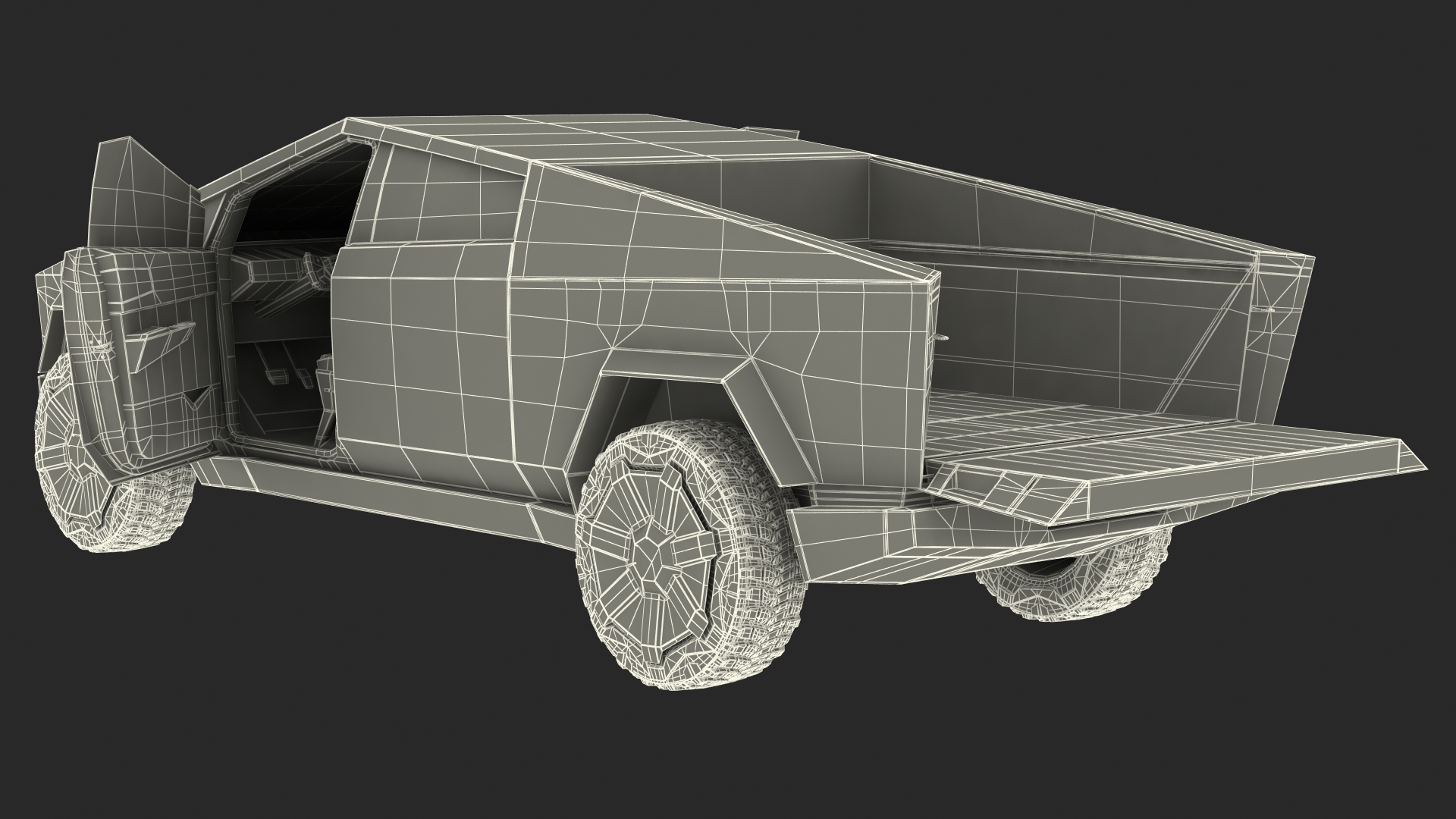 3D Tesla Cybertruck Rigged model