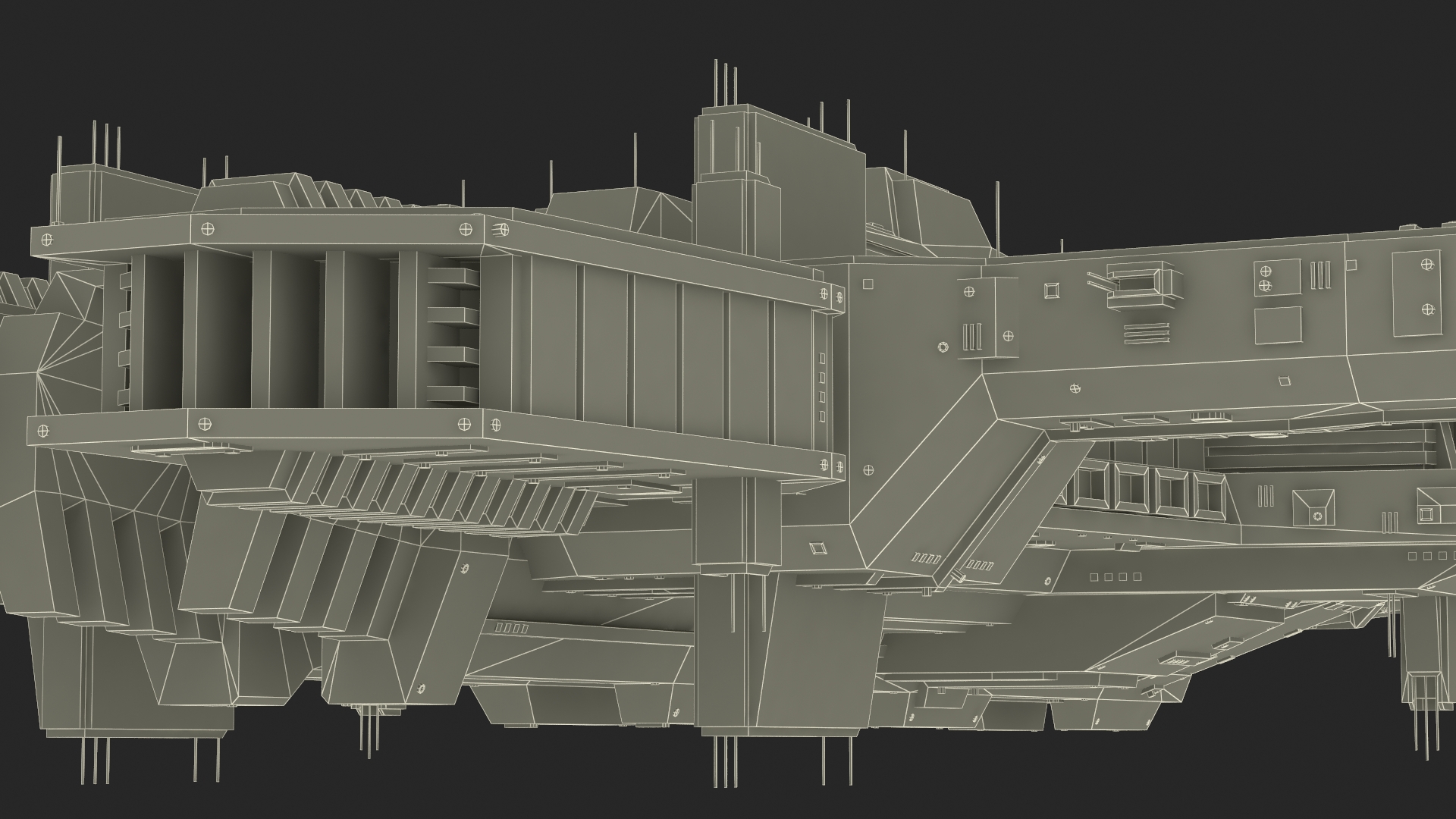 3D Futuristic Sci-Fi Spaceship Brown model