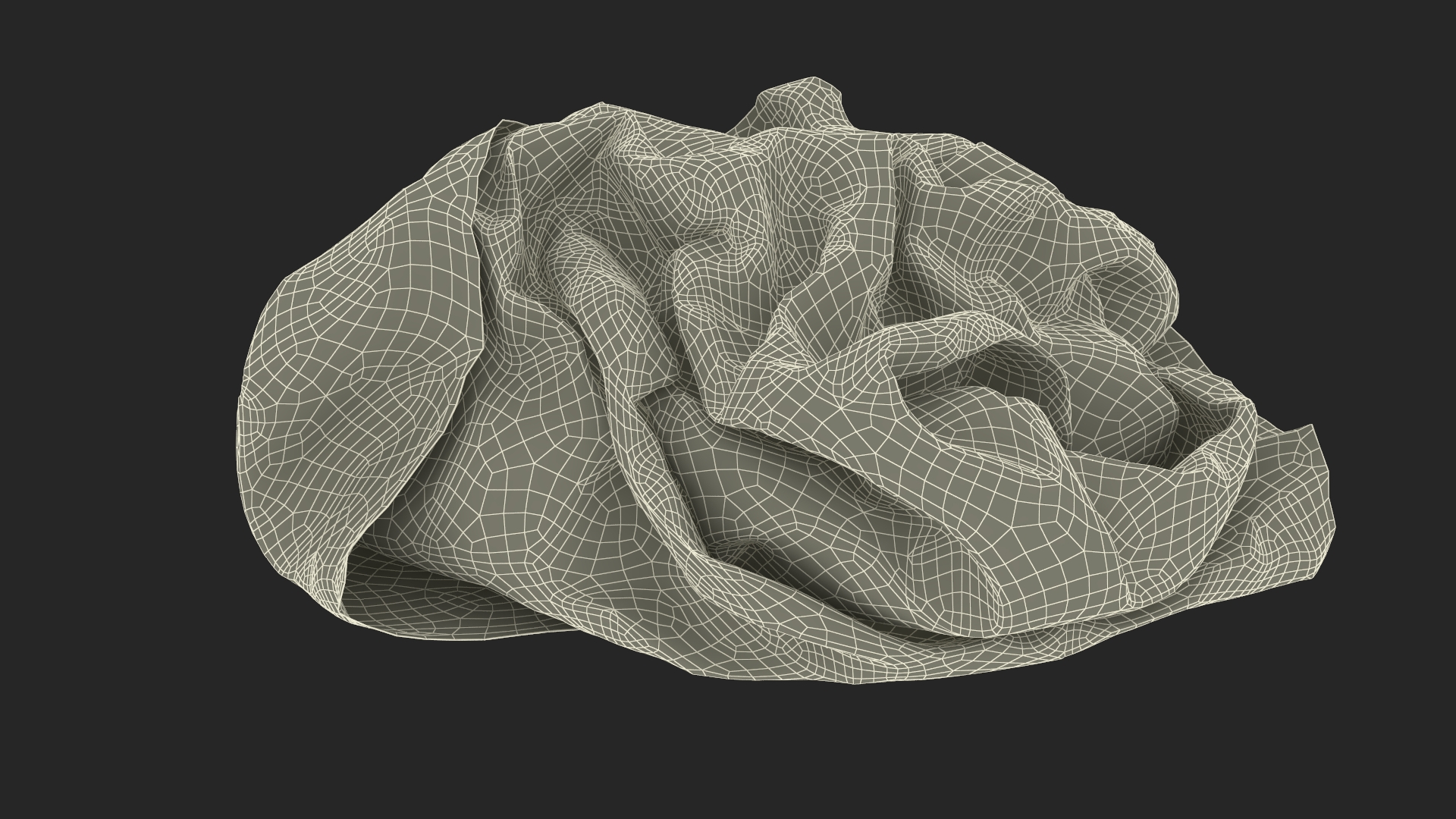 3D Napkin Crumpled Dirty