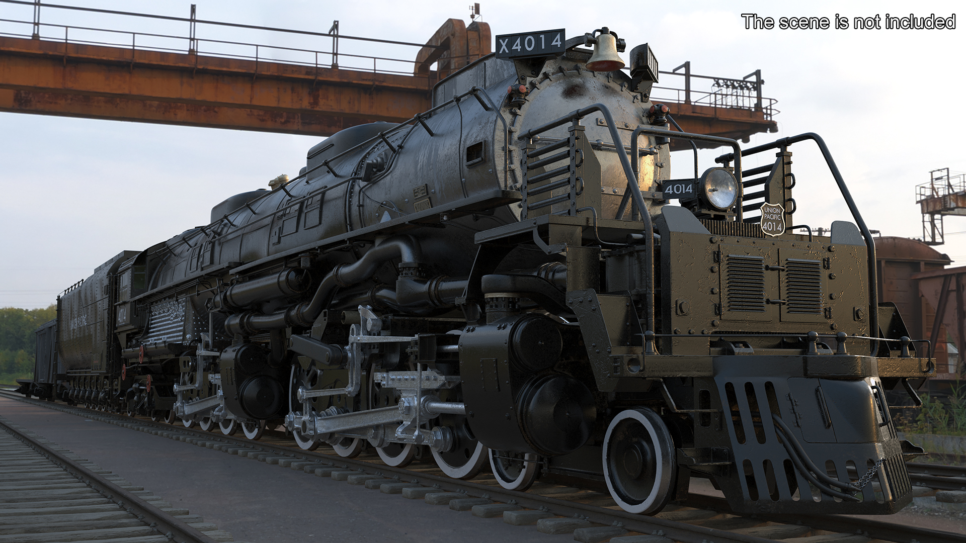 Locomotive Big Boy with Freight Train 3D