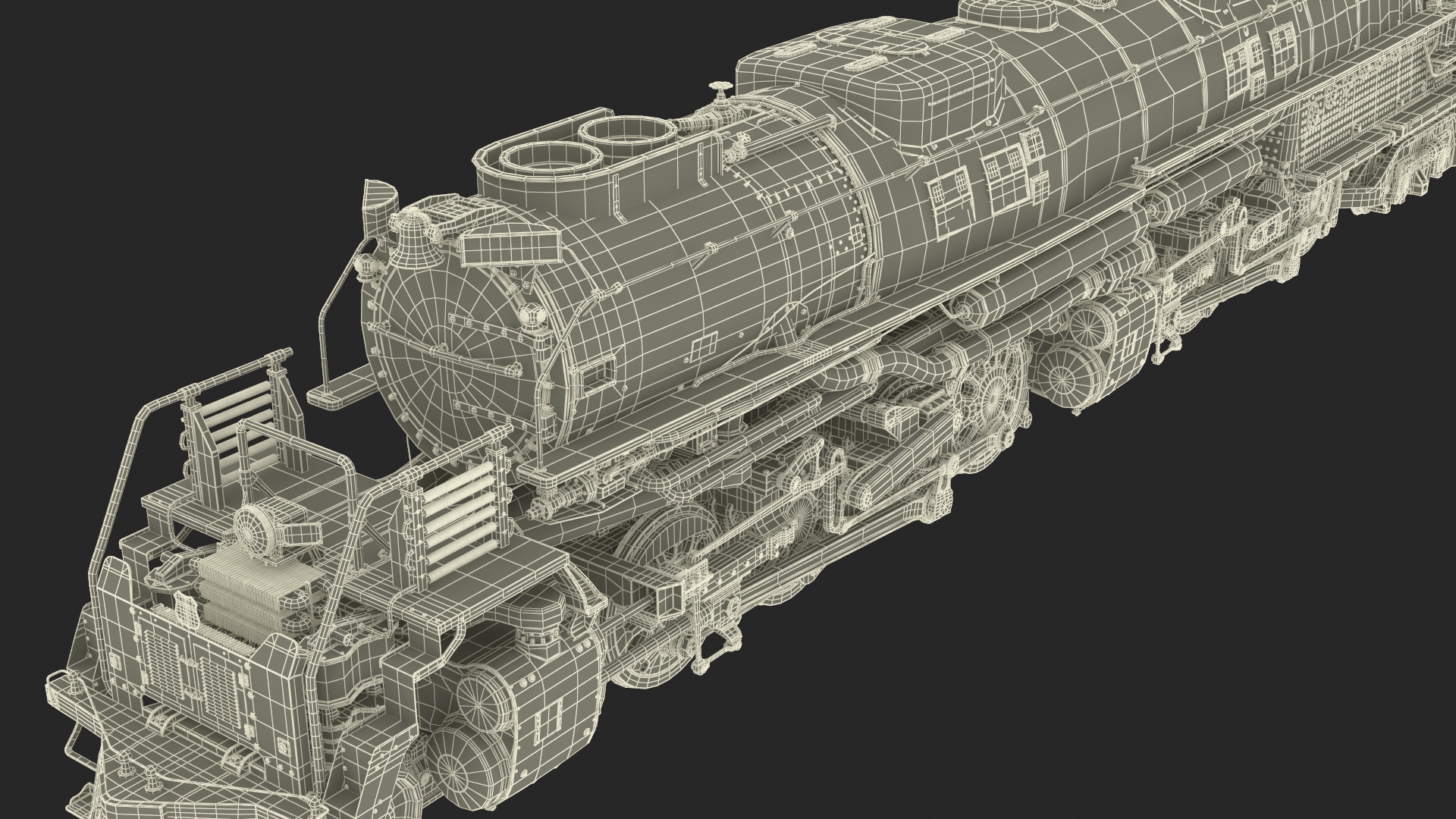 Locomotive Big Boy with Freight Train 3D