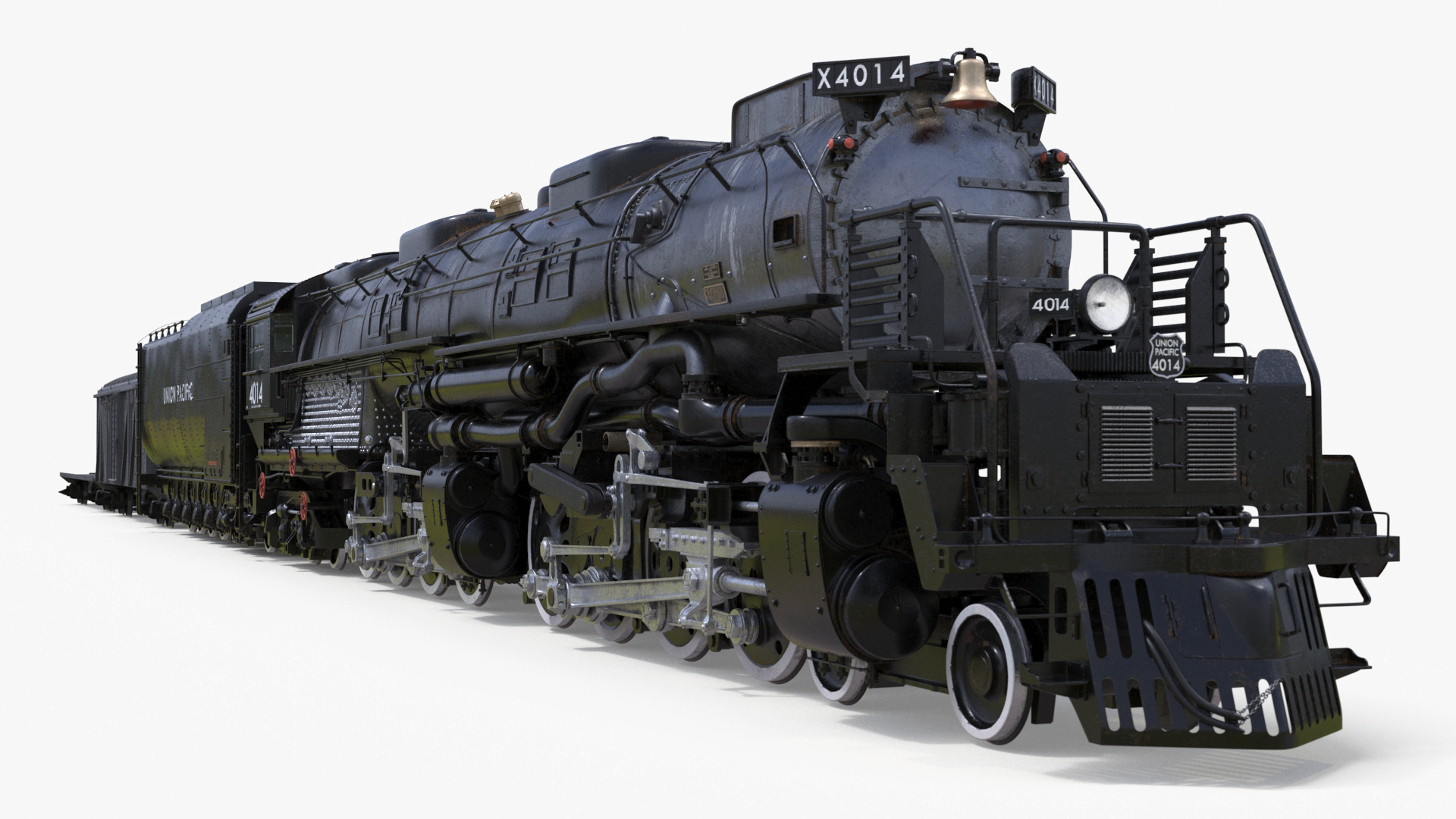 Locomotive Big Boy with Freight Train 3D