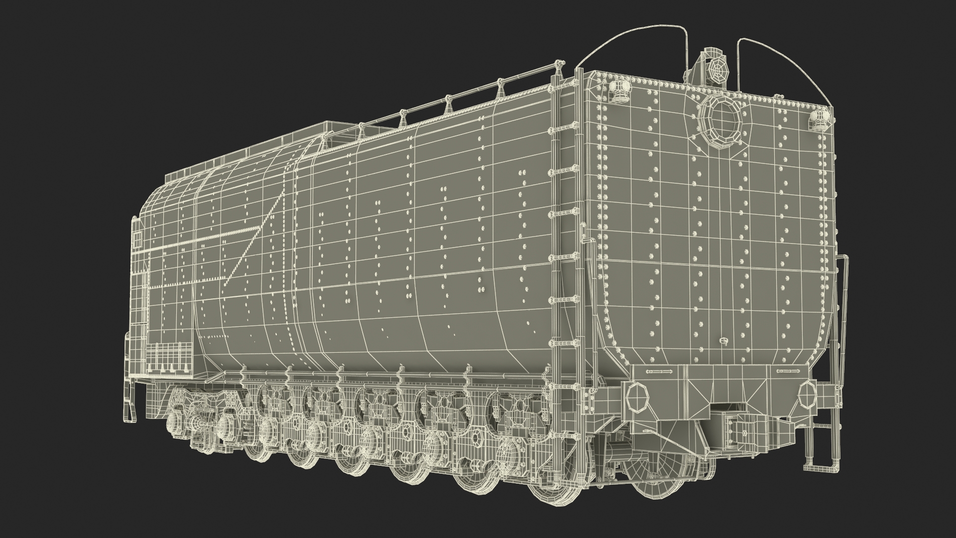 Locomotive Big Boy with Freight Train 3D