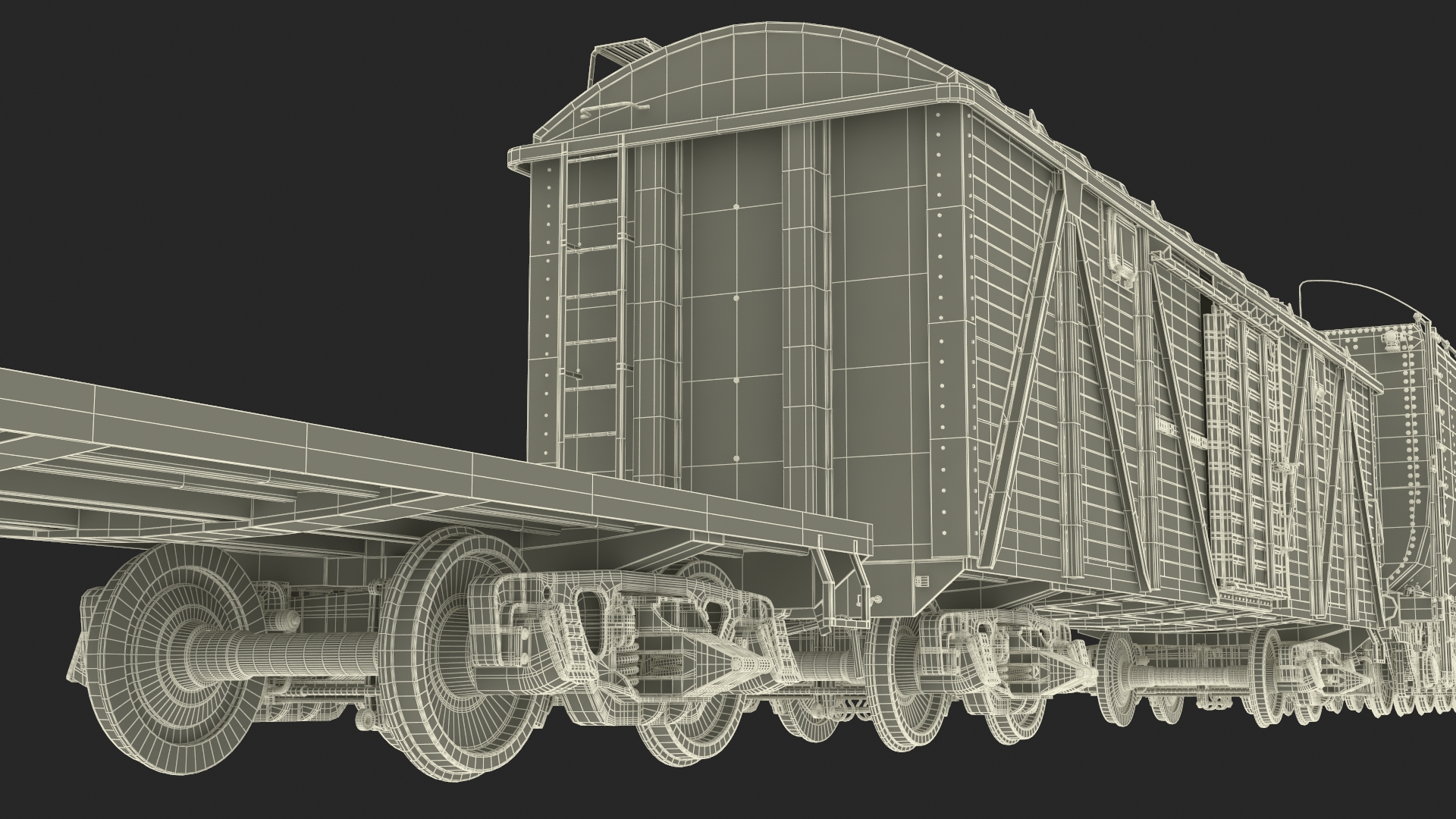 Locomotive Big Boy with Freight Train 3D