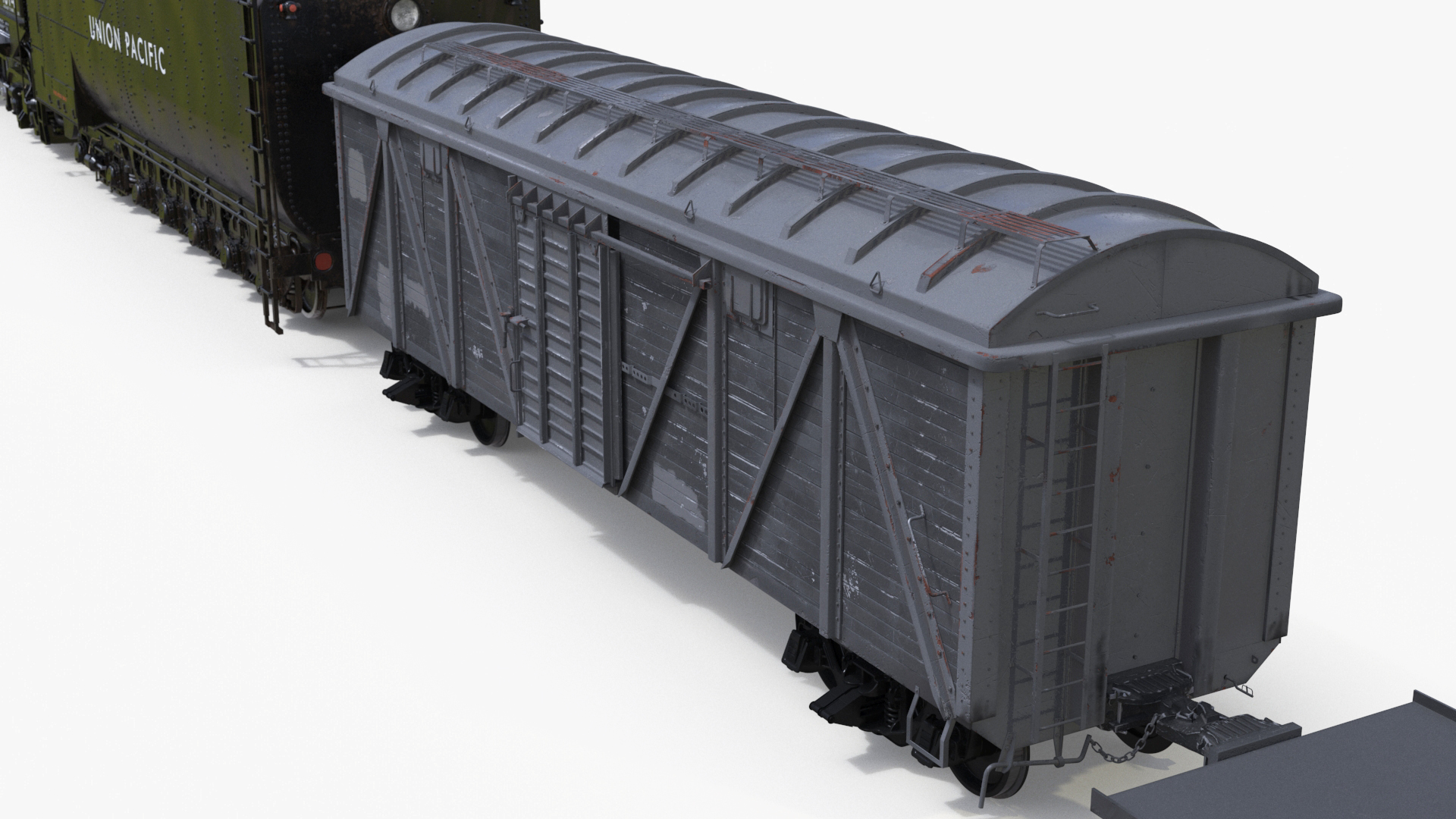 Locomotive Big Boy with Freight Train 3D