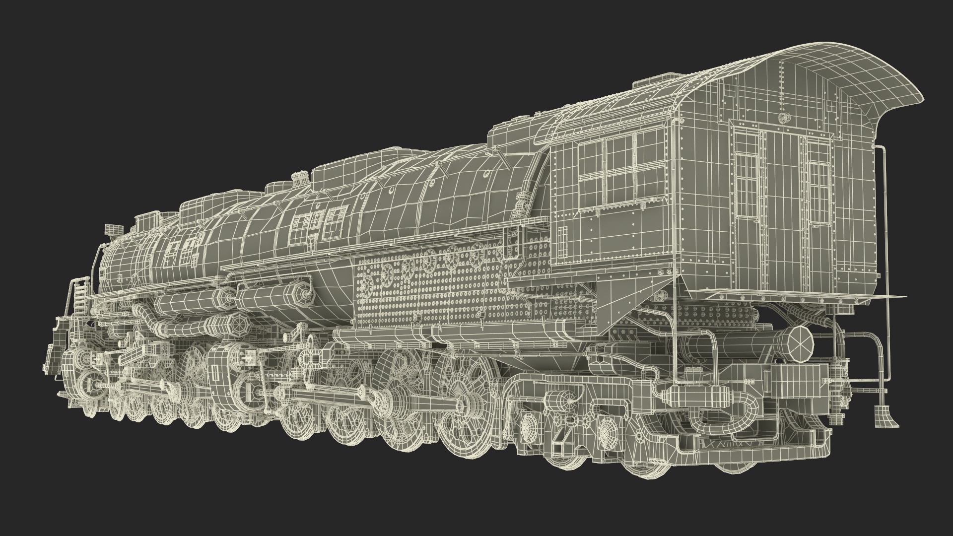 Locomotive Big Boy with Freight Train 3D