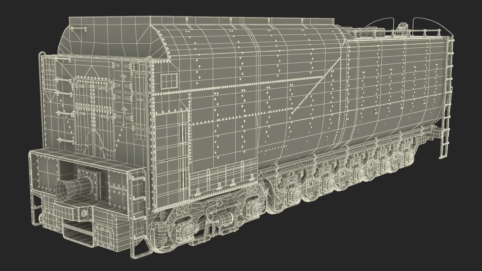 Locomotive Big Boy with Freight Train 3D