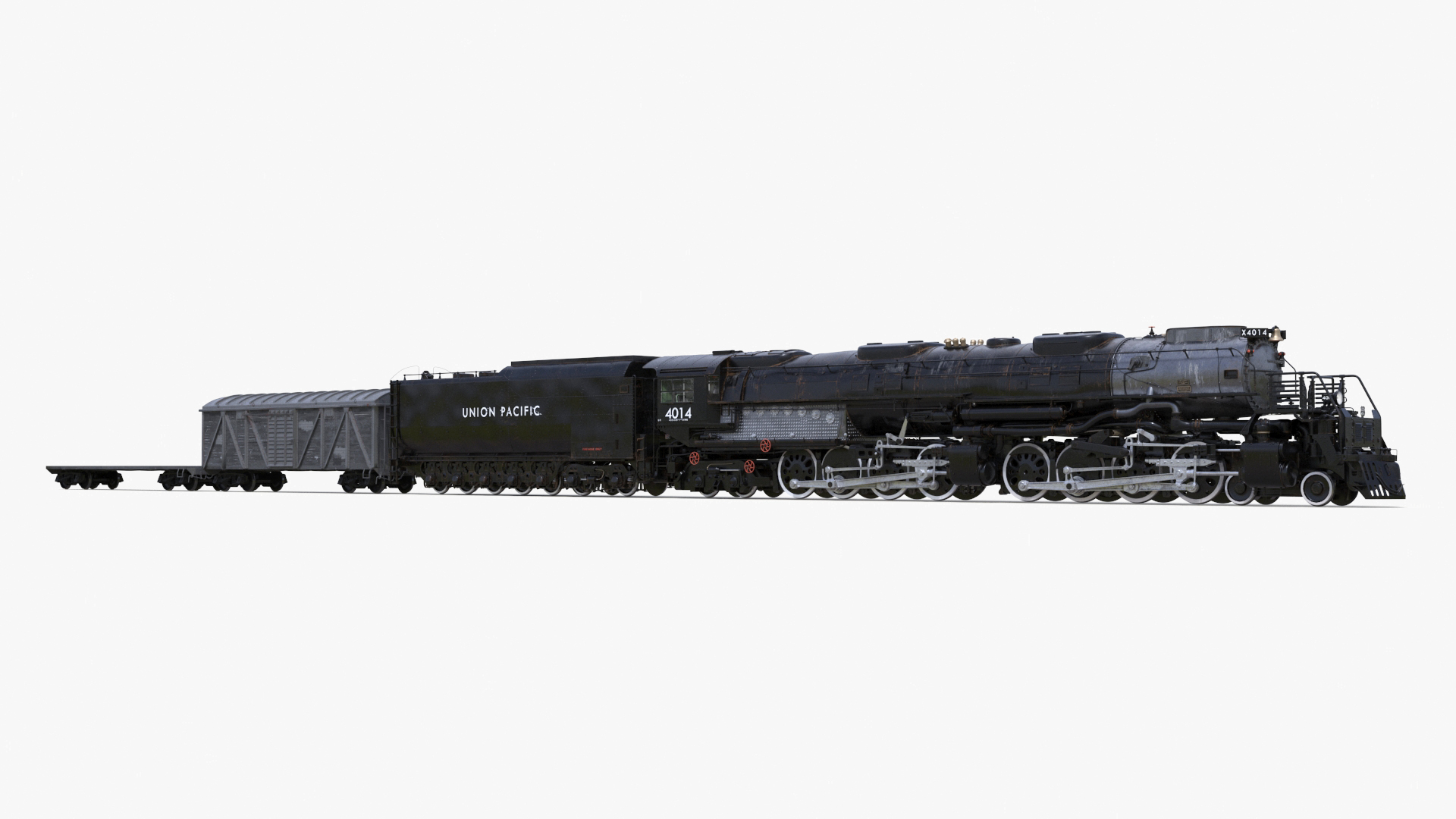 Locomotive Big Boy with Freight Train 3D