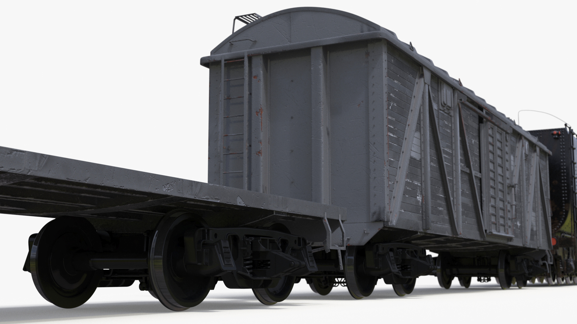 Locomotive Big Boy with Freight Train 3D