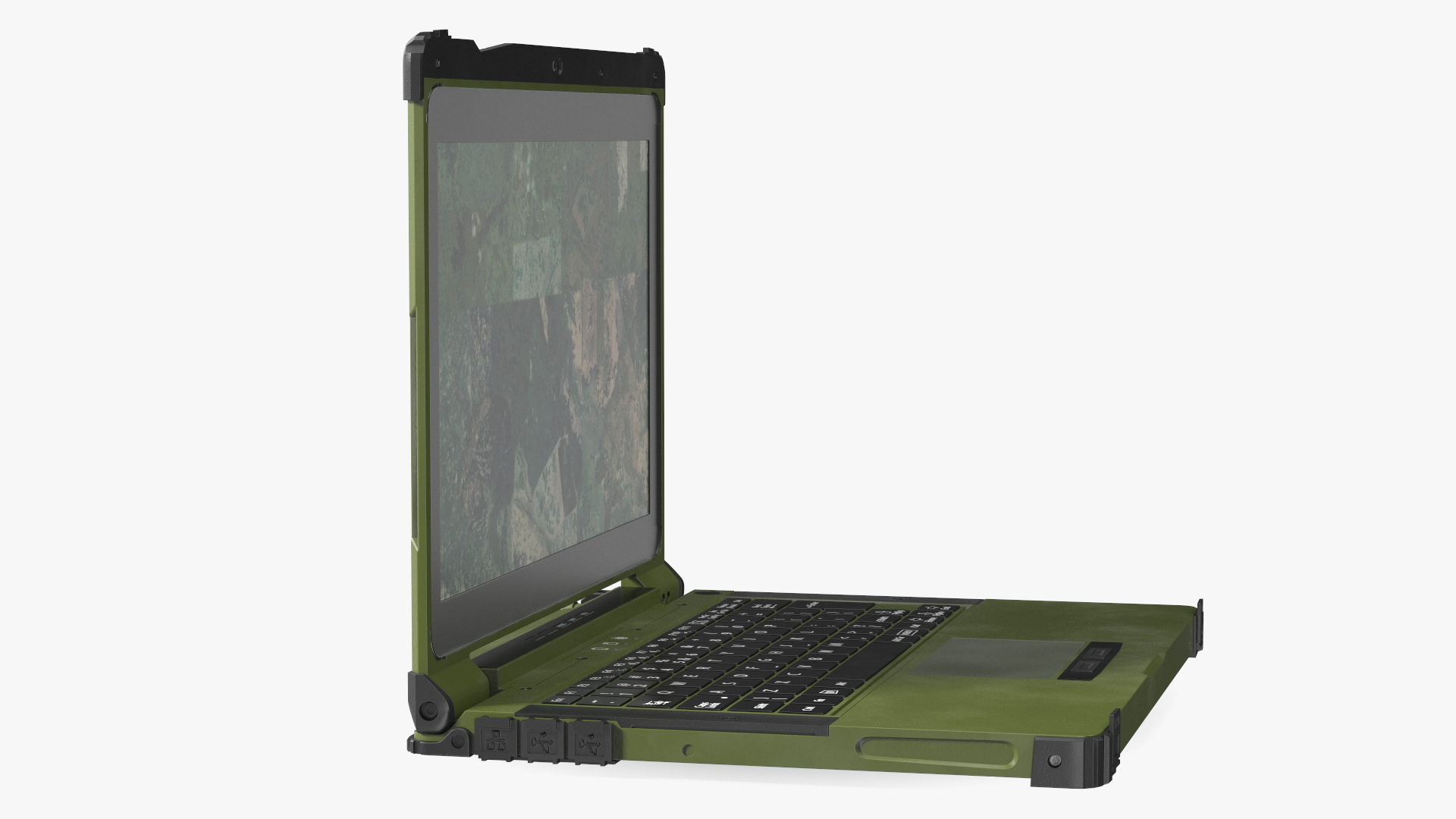 3D Laptop Mildef RS13 Rugged Green