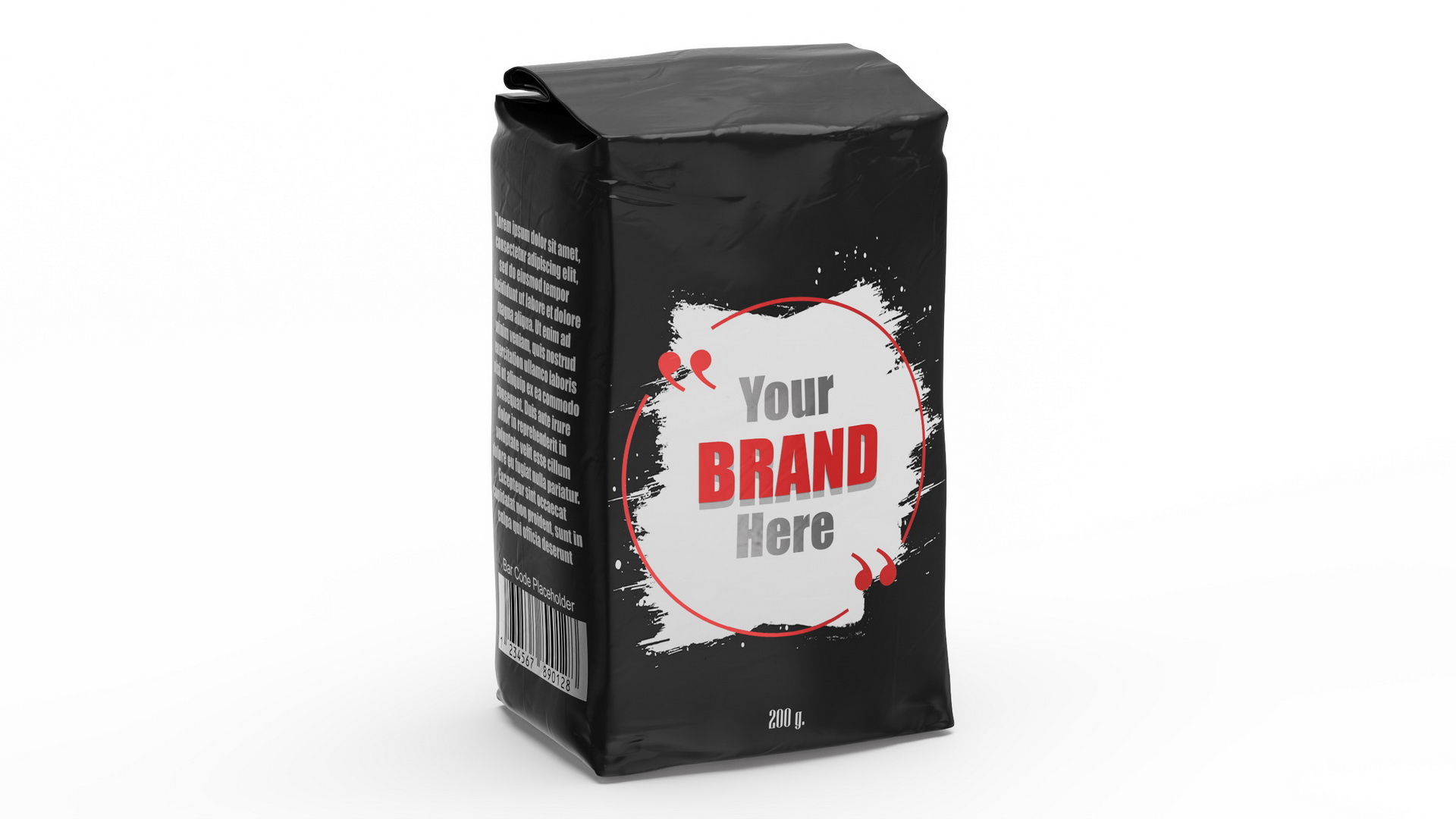 Foil Package 2lb Mockup Black 3D model