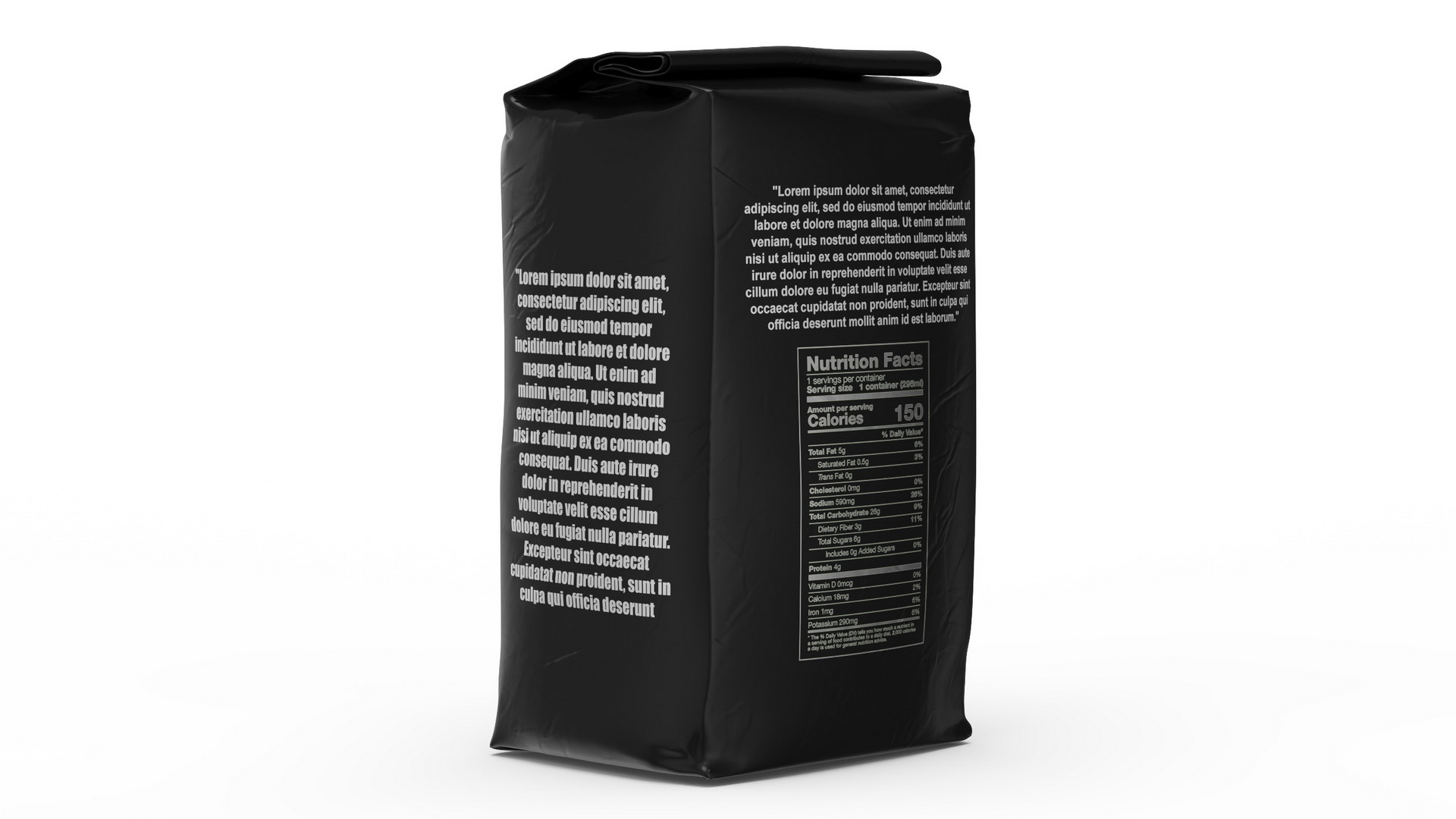 Foil Package 2lb Mockup Black 3D model