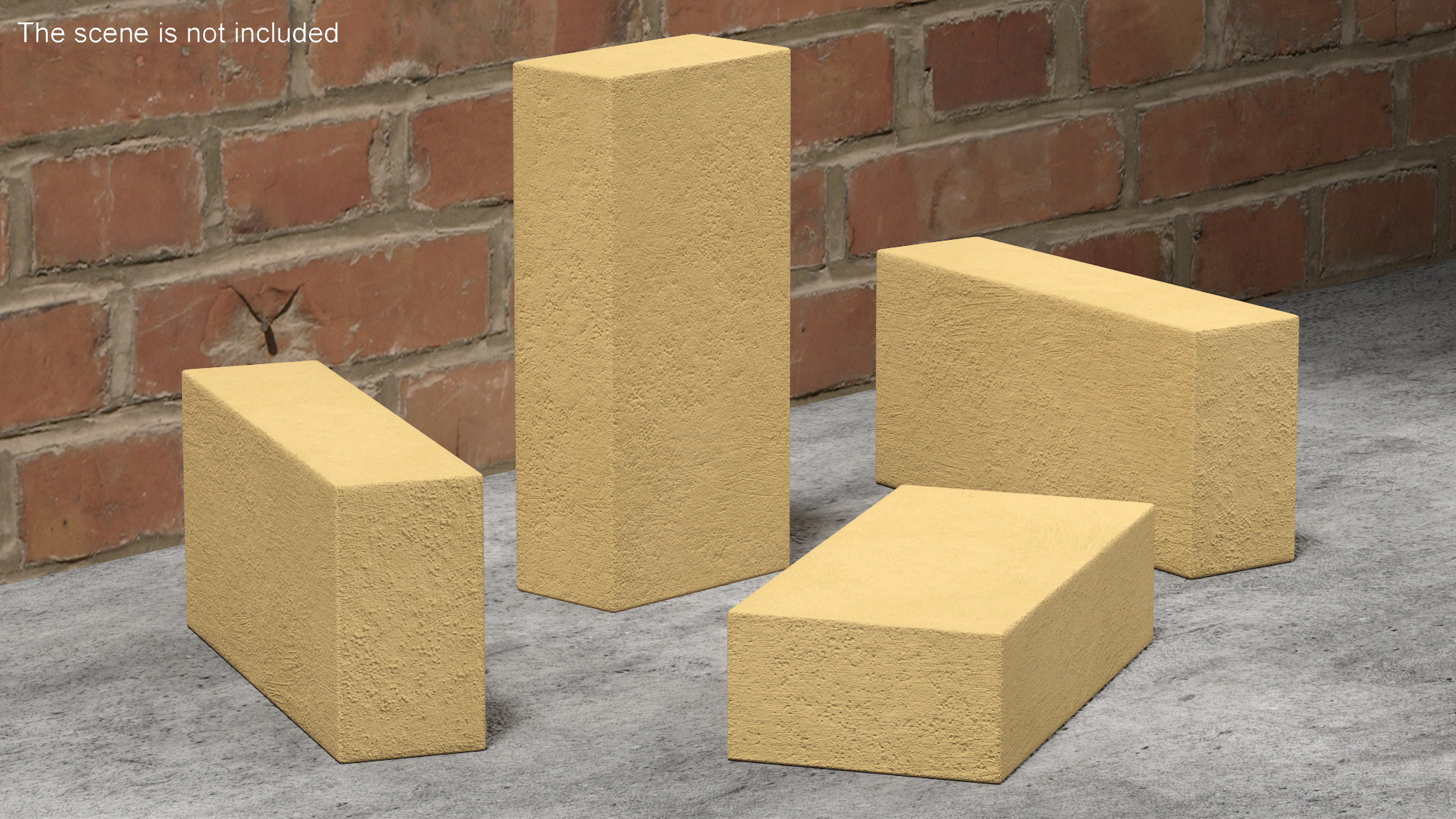 Ochre Solid Calcium Silicate Block 3D model