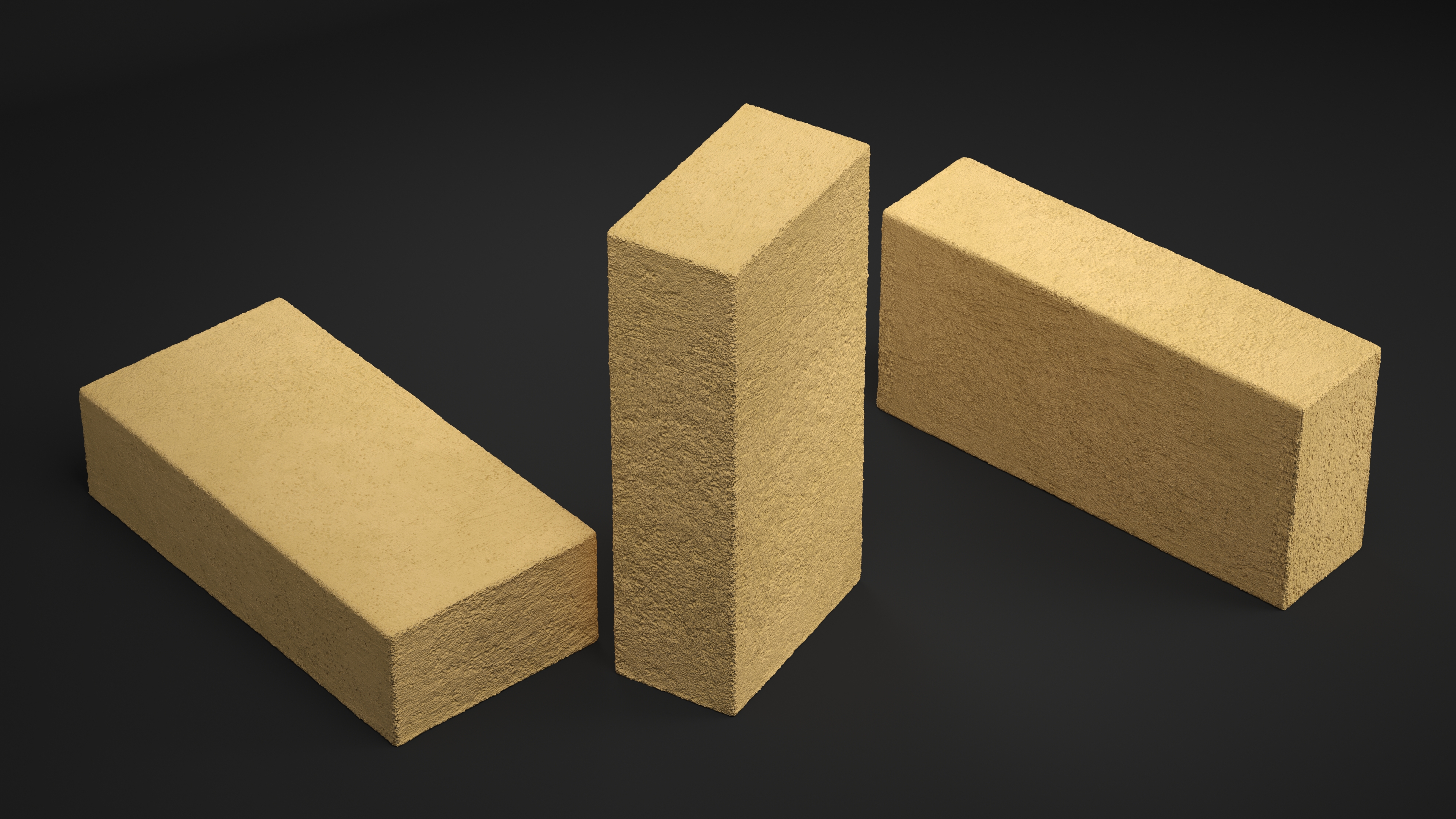 Ochre Solid Calcium Silicate Block 3D model