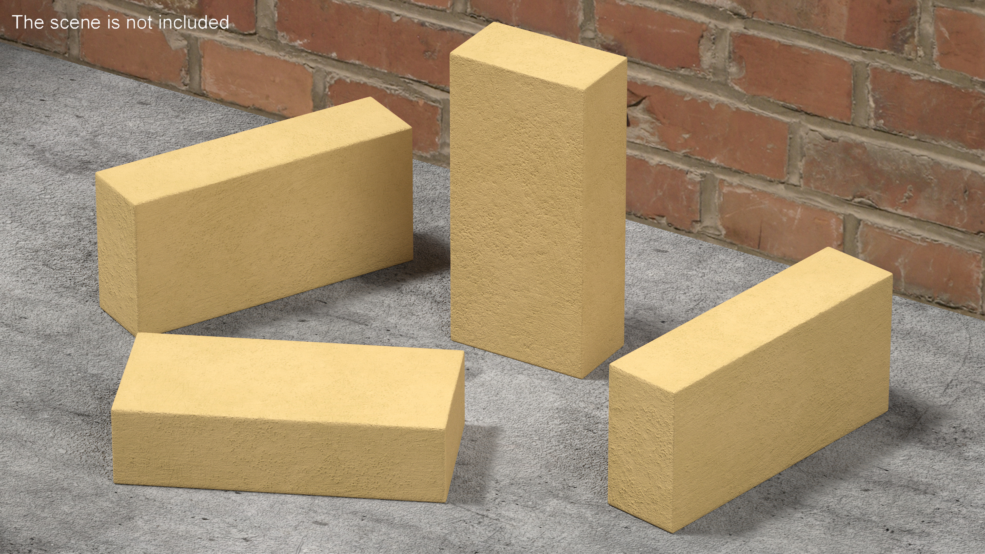 Ochre Solid Calcium Silicate Block 3D model