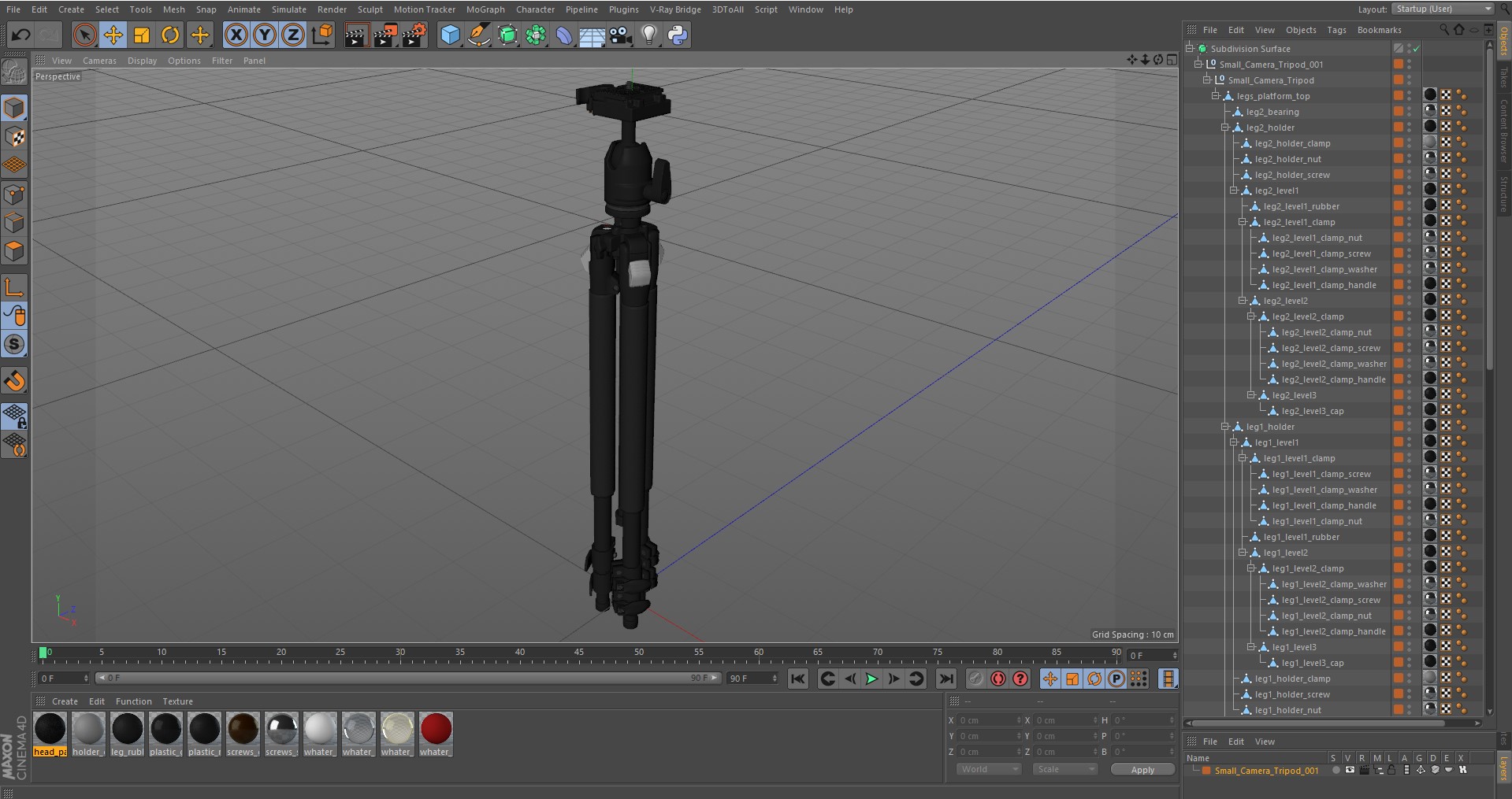 Small Camera Tripod 3D model