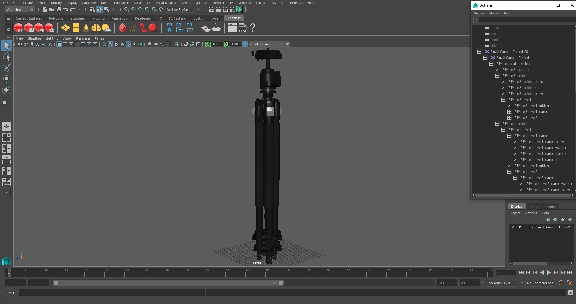 Small Camera Tripod 3D model