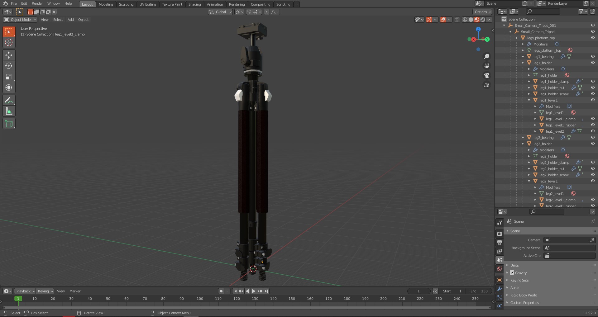 Small Camera Tripod 3D model