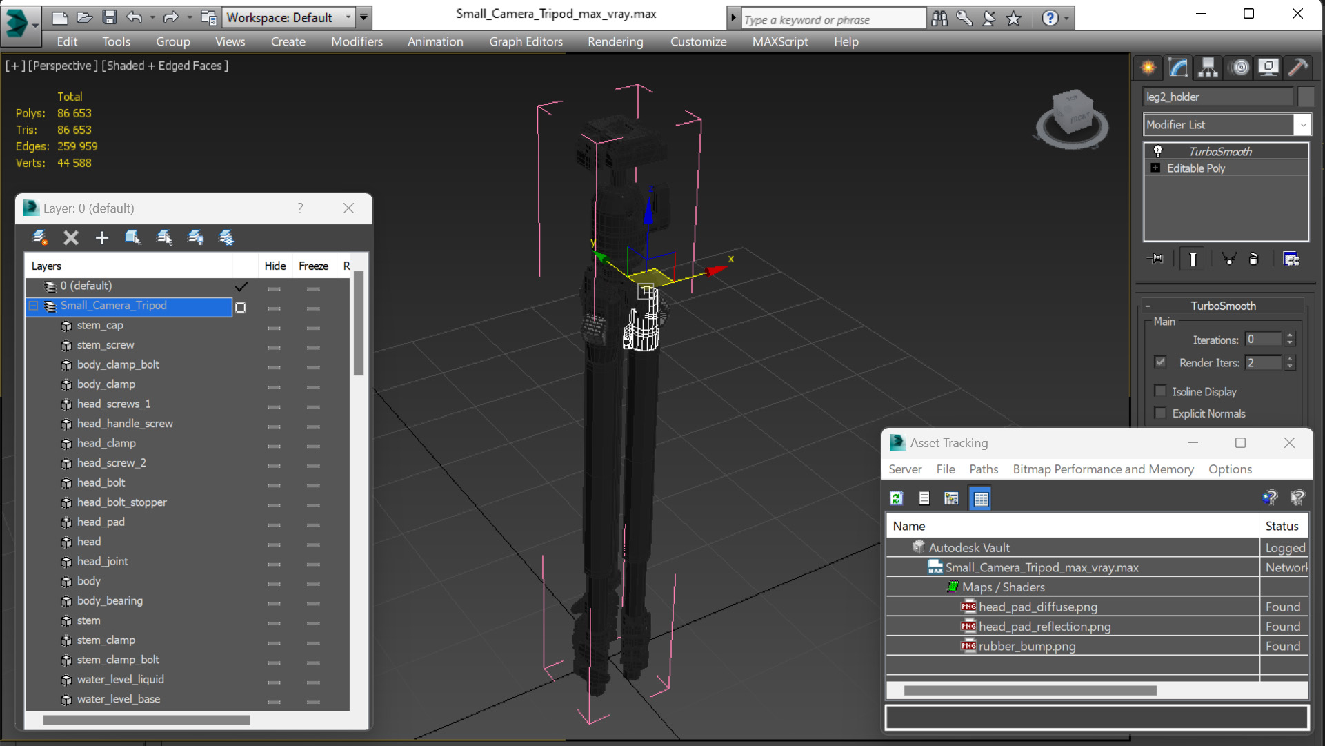 Small Camera Tripod 3D model