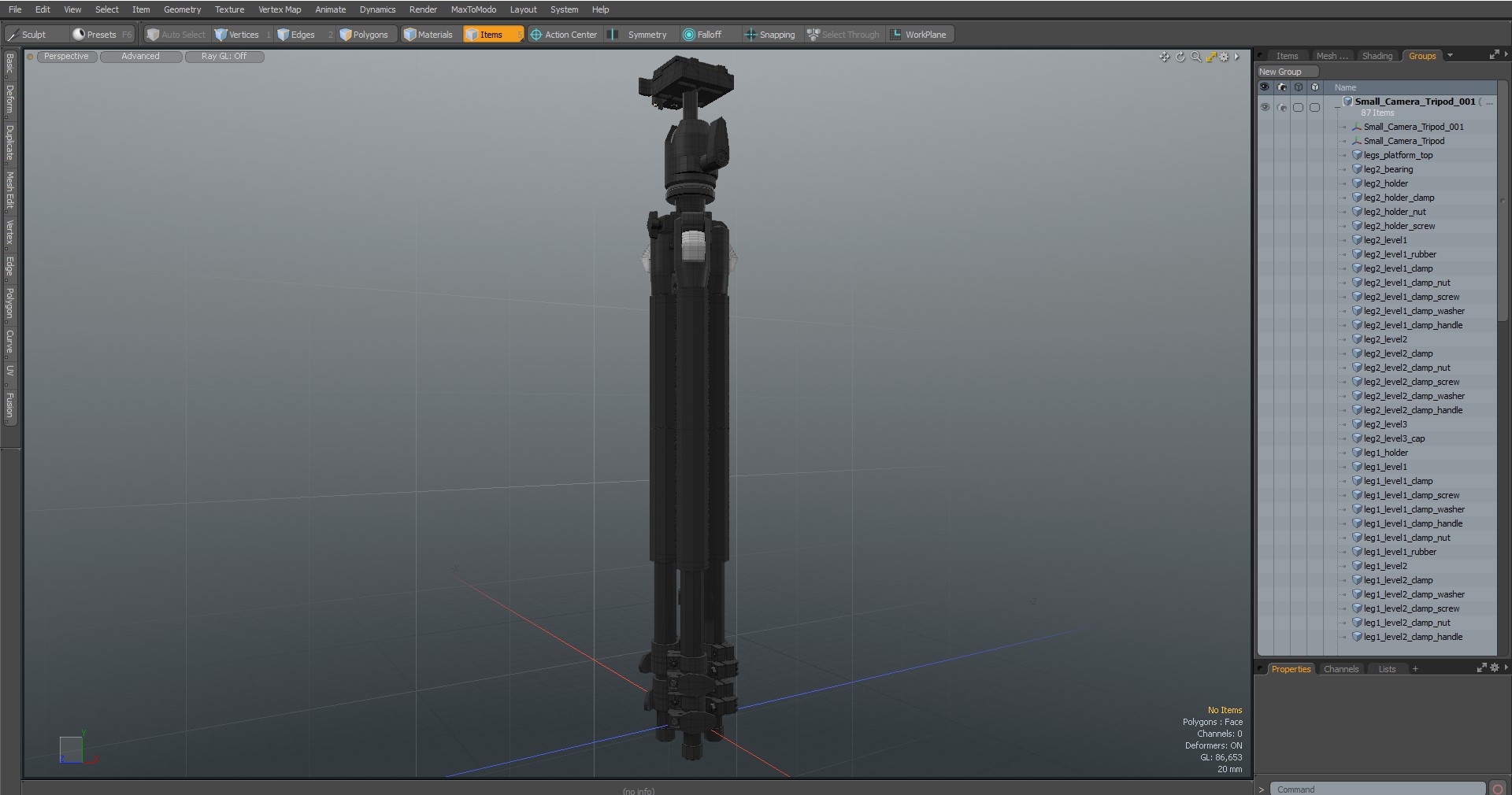 Small Camera Tripod 3D model