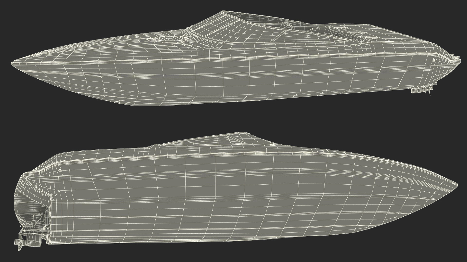 3D Blue Stingray Boat model