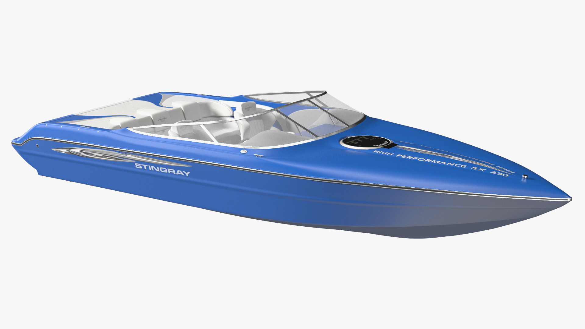 3D Blue Stingray Boat model