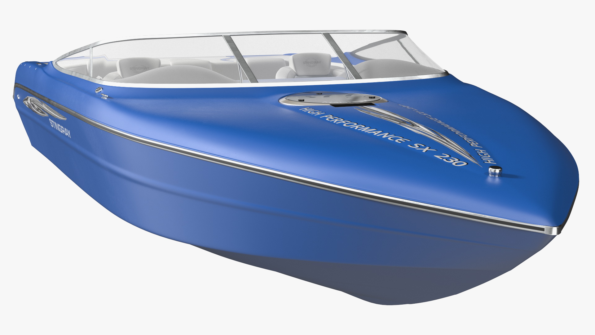 3D Blue Stingray Boat model