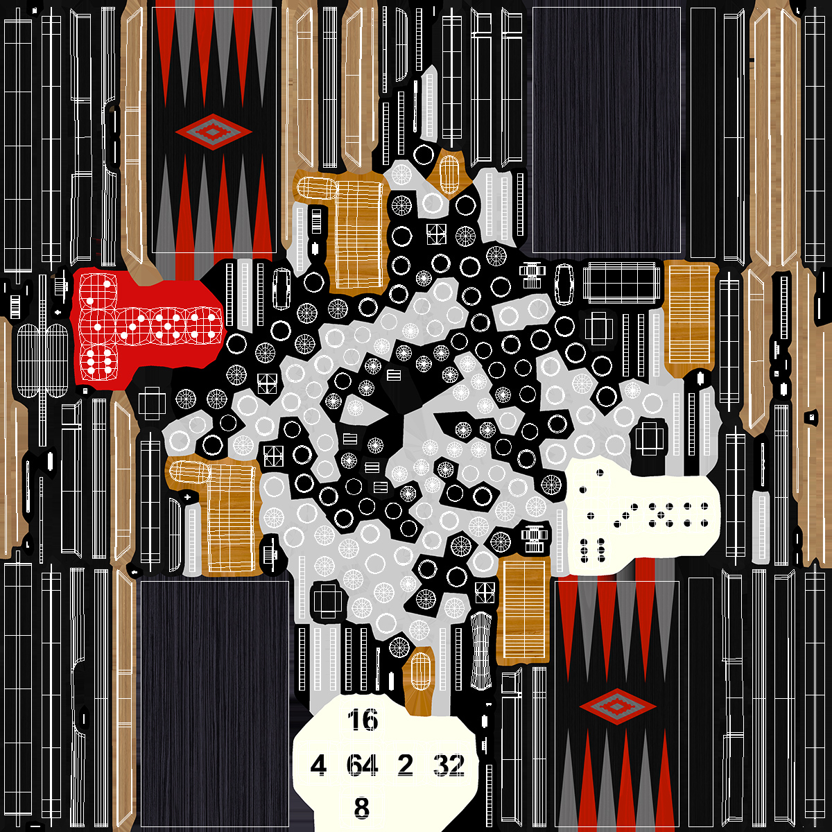 3D Black Backgammon