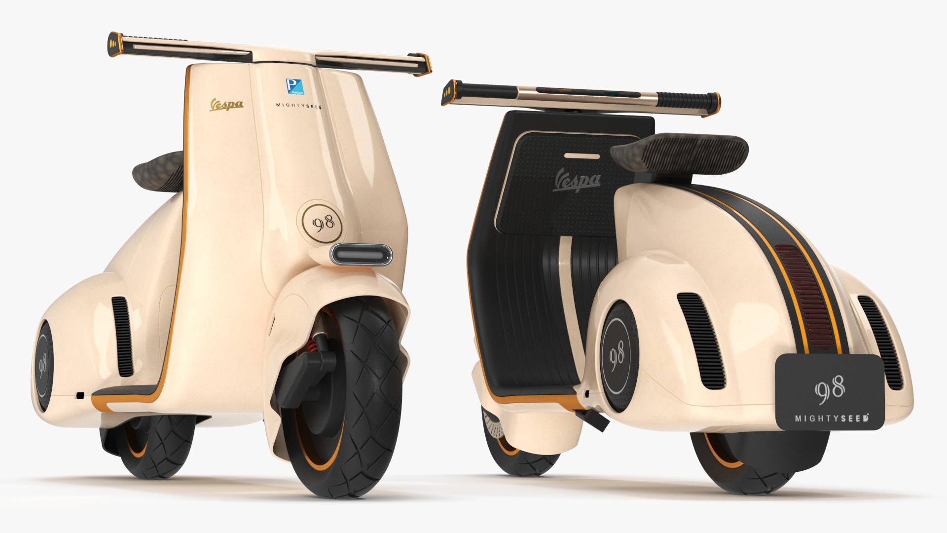 3D Electric Scooter Vespa 98 Beige