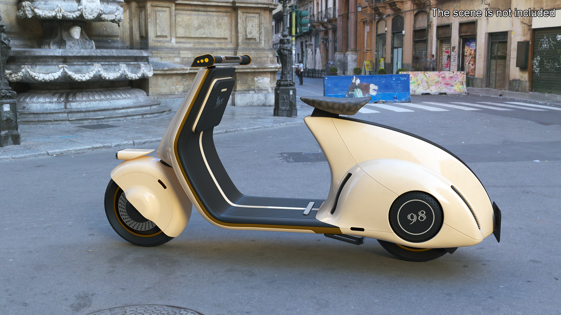 3D Electric Scooter Vespa 98 Beige