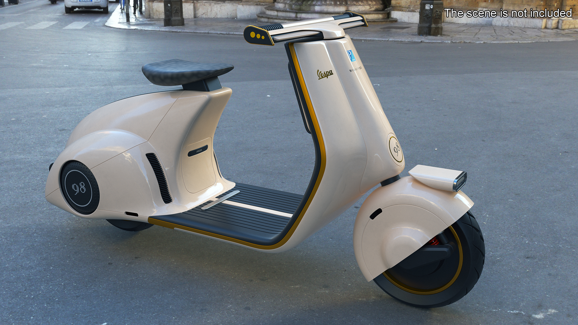 3D Electric Scooter Vespa 98 Beige