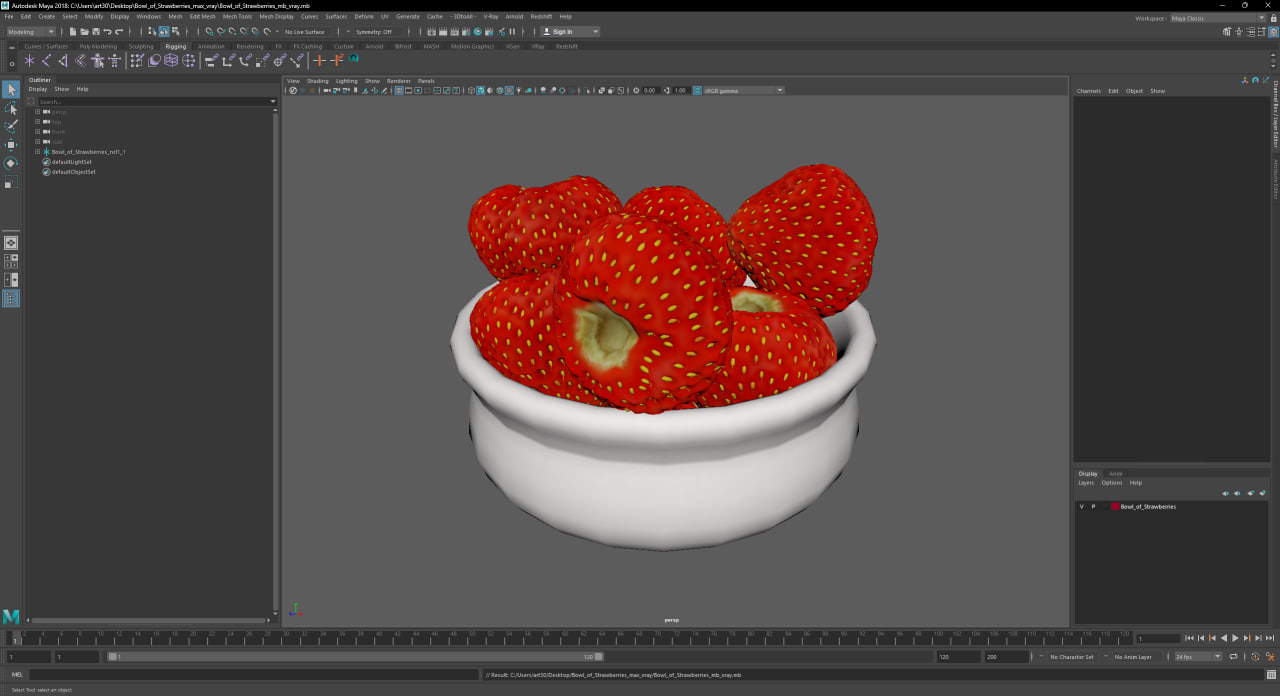 3D model Bowl of Strawberries