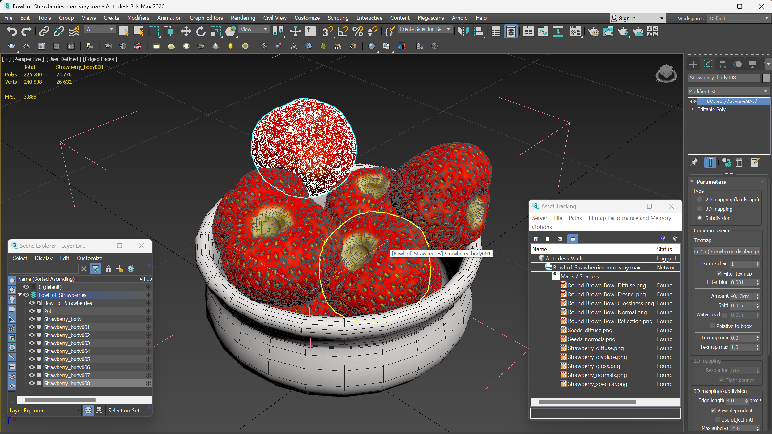 3D model Bowl of Strawberries